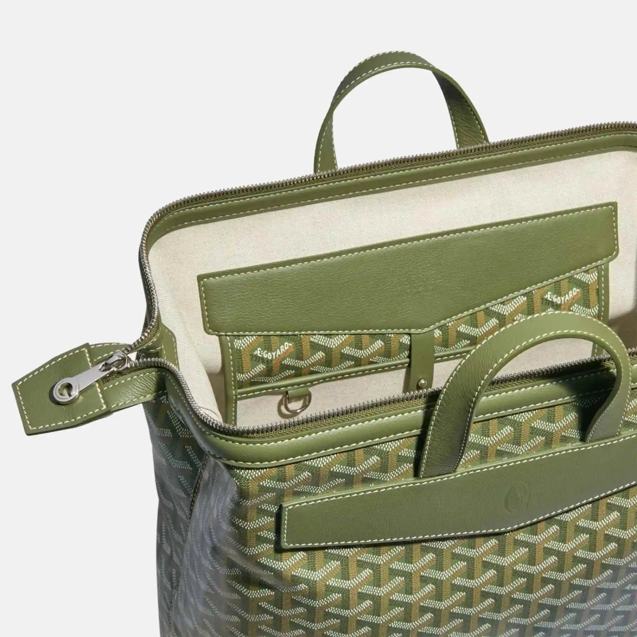 Goyard Cisalpin Backpack Kaki, Closeup