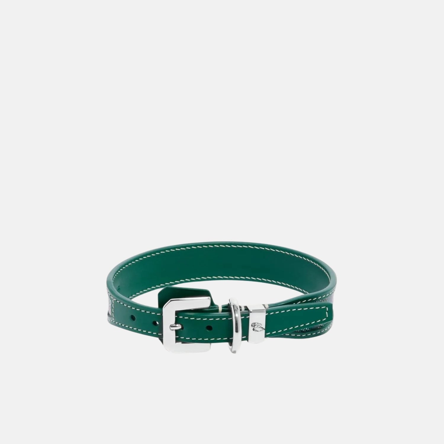 Goyard Edmond Luxury Dog Collar, Green, Front