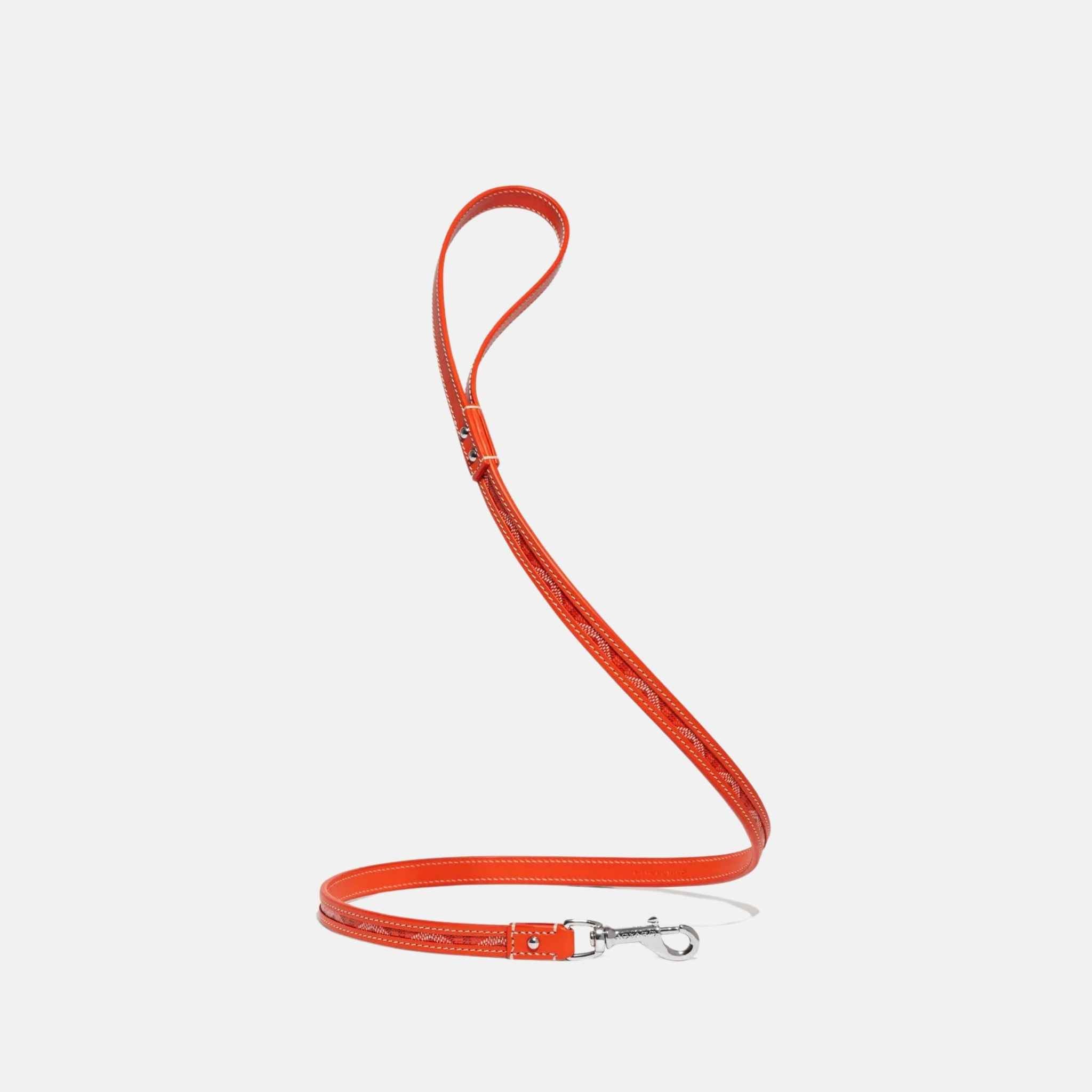 Goyard Edmond Luxury Dog Leash, Orange, Front