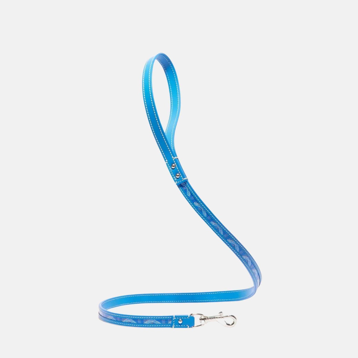 Goyard Edmond Luxury Dog Leash, Sky Blue, Front