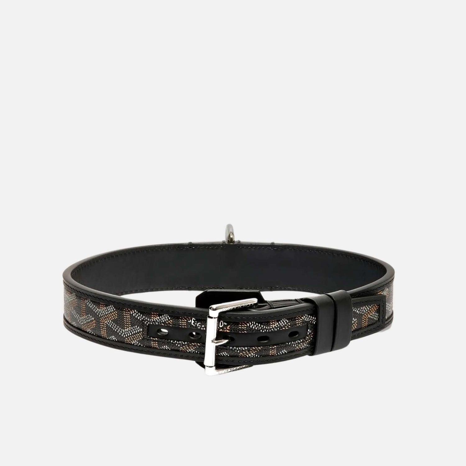 Goyard Franklin Luxury Dog Collar, Black, Front