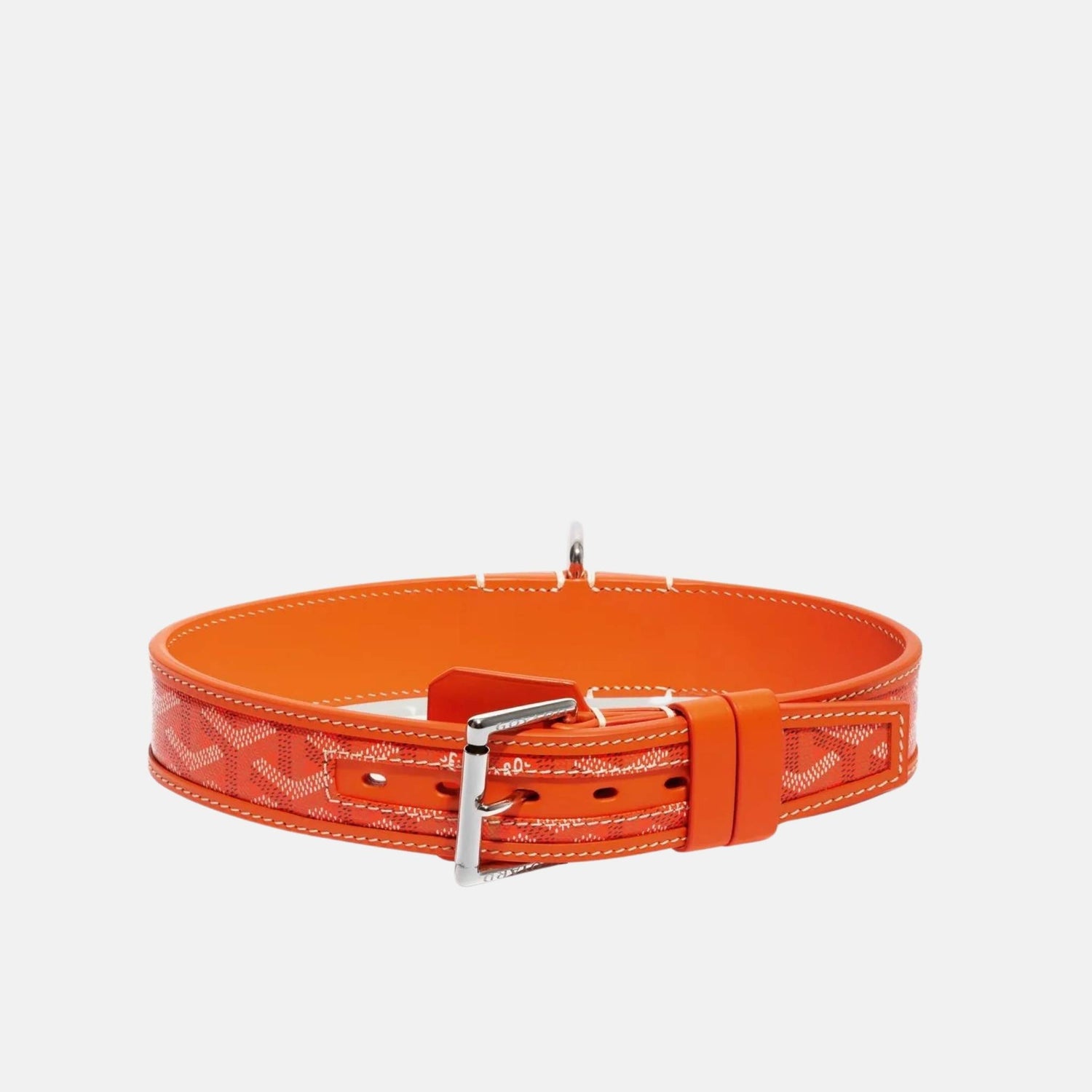 Goyard Franklin Luxury Dog Collar, Orange, Front