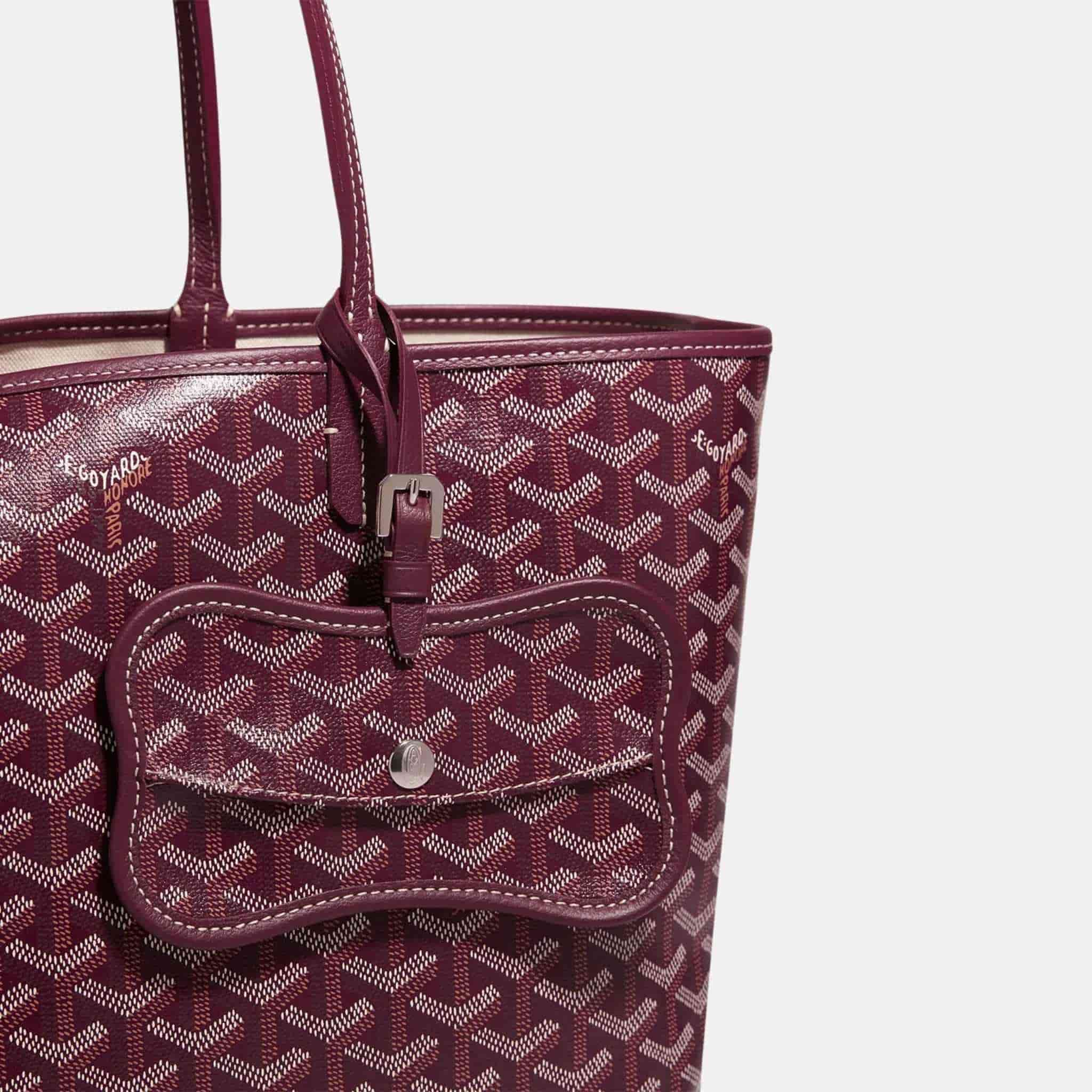 Goyard Os Grey Luxury Dog Pocket, Burgundy, Close