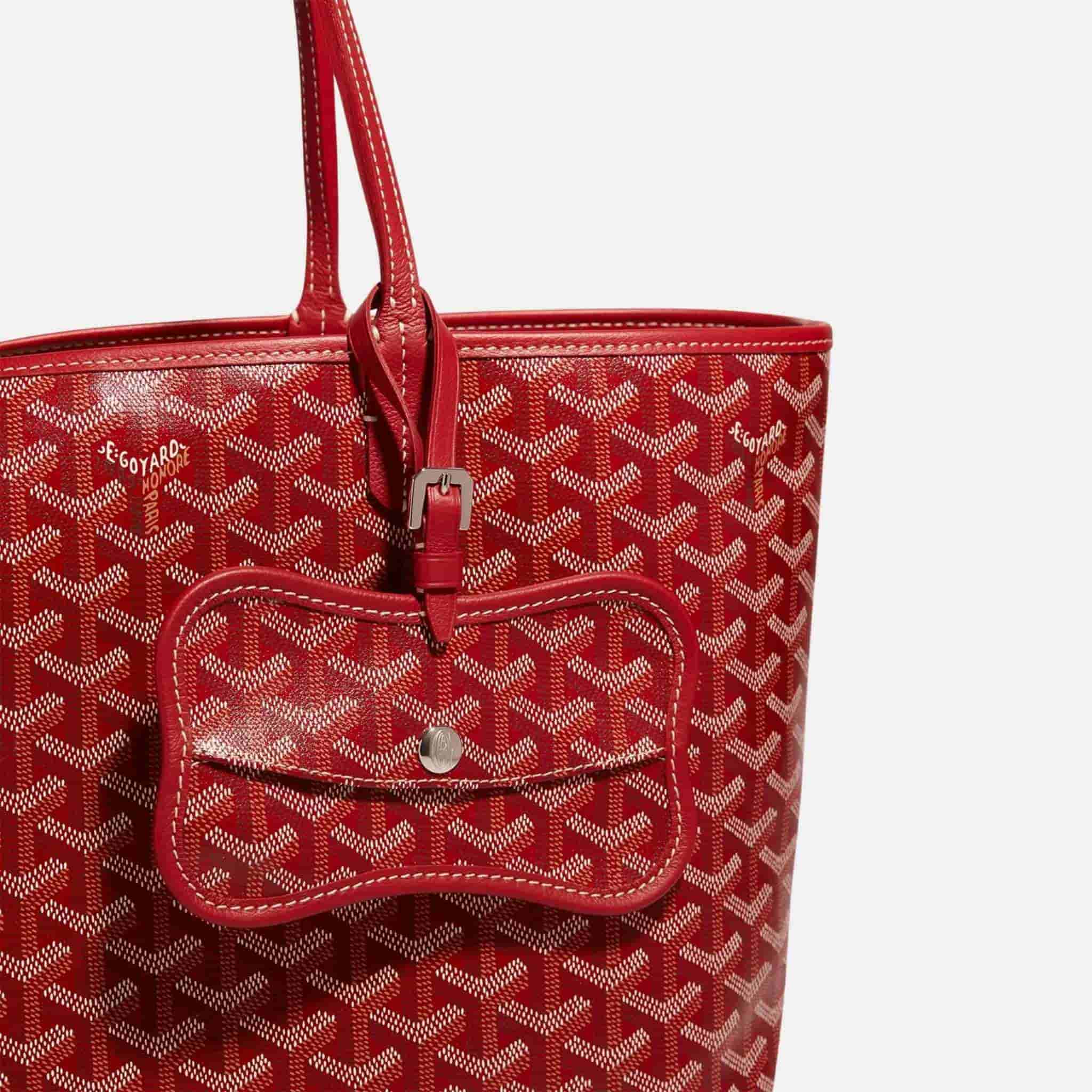 Goyard Os Grey Luxury Dog Pocket, Red, Close