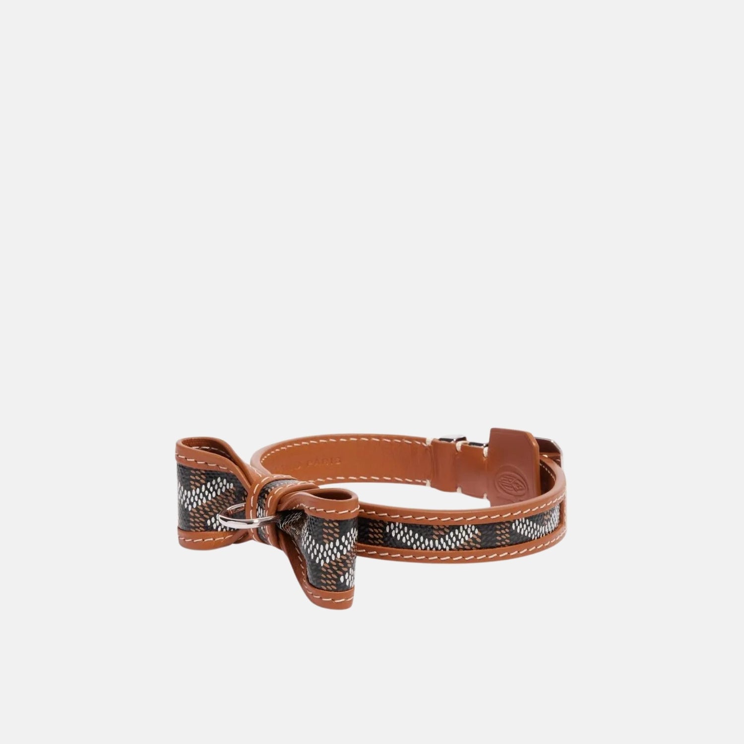 Goyard Oscar Luxury Collar For Cats And Small Dogs, Brown and Black, Front