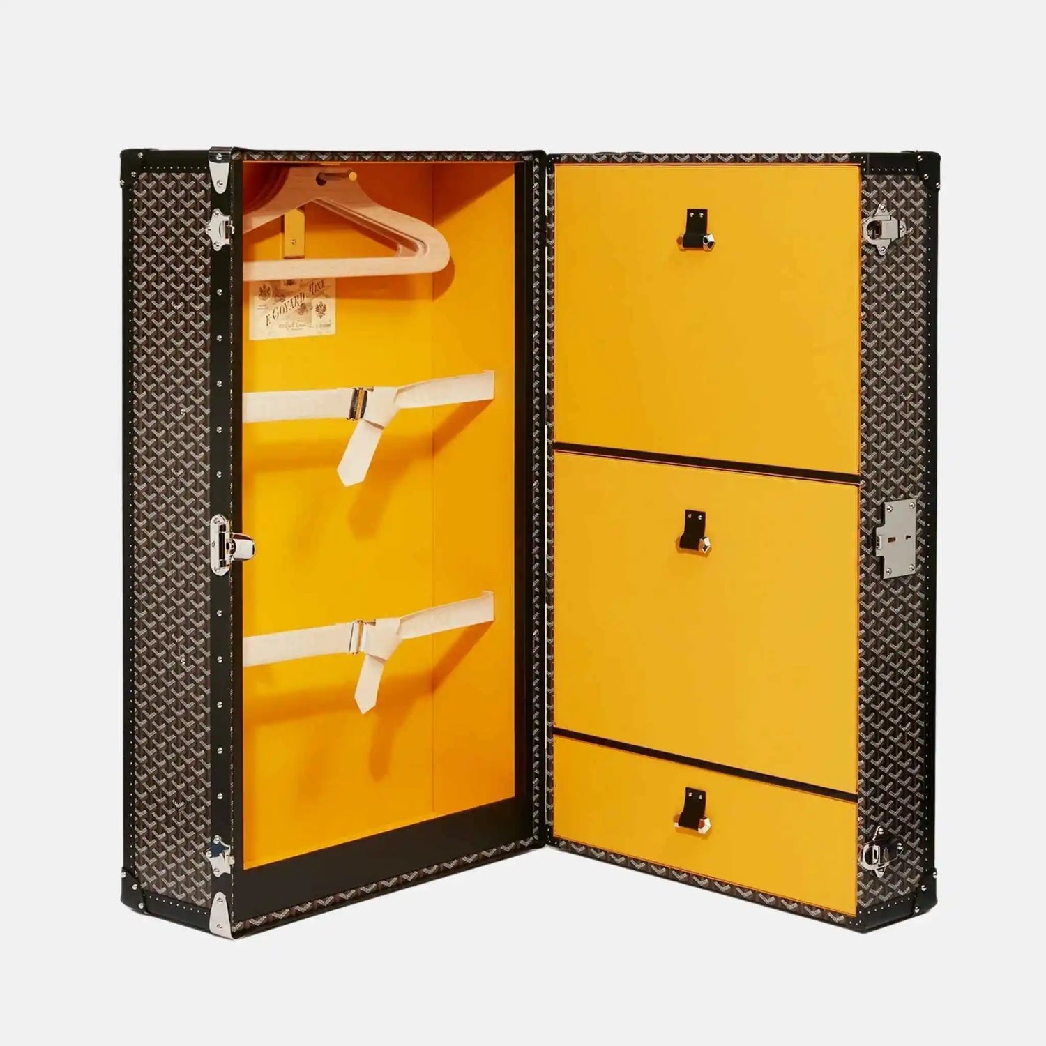 Goyard Pullman Trunk, Black and Tan, Inside