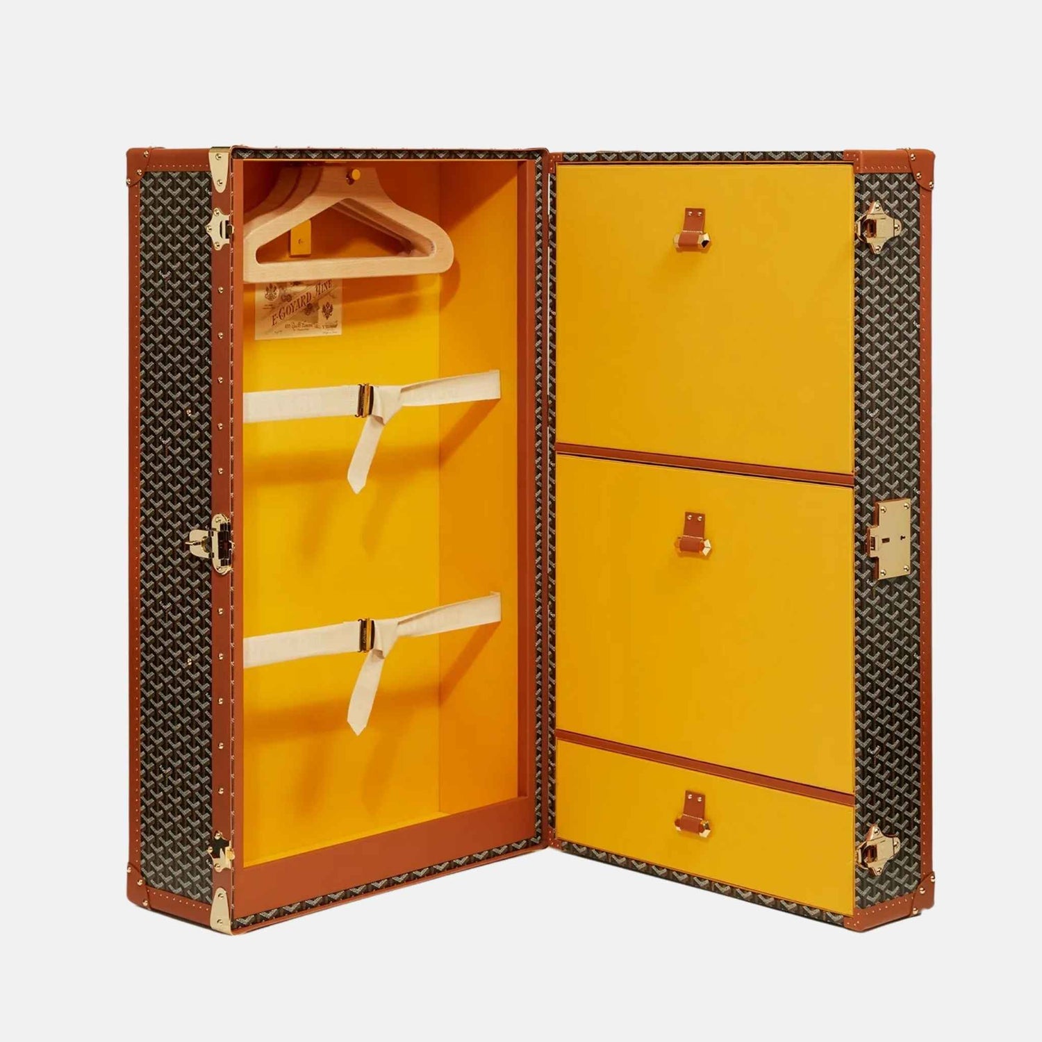 Goyard Pullman Trunk, Black and Tan, Inside