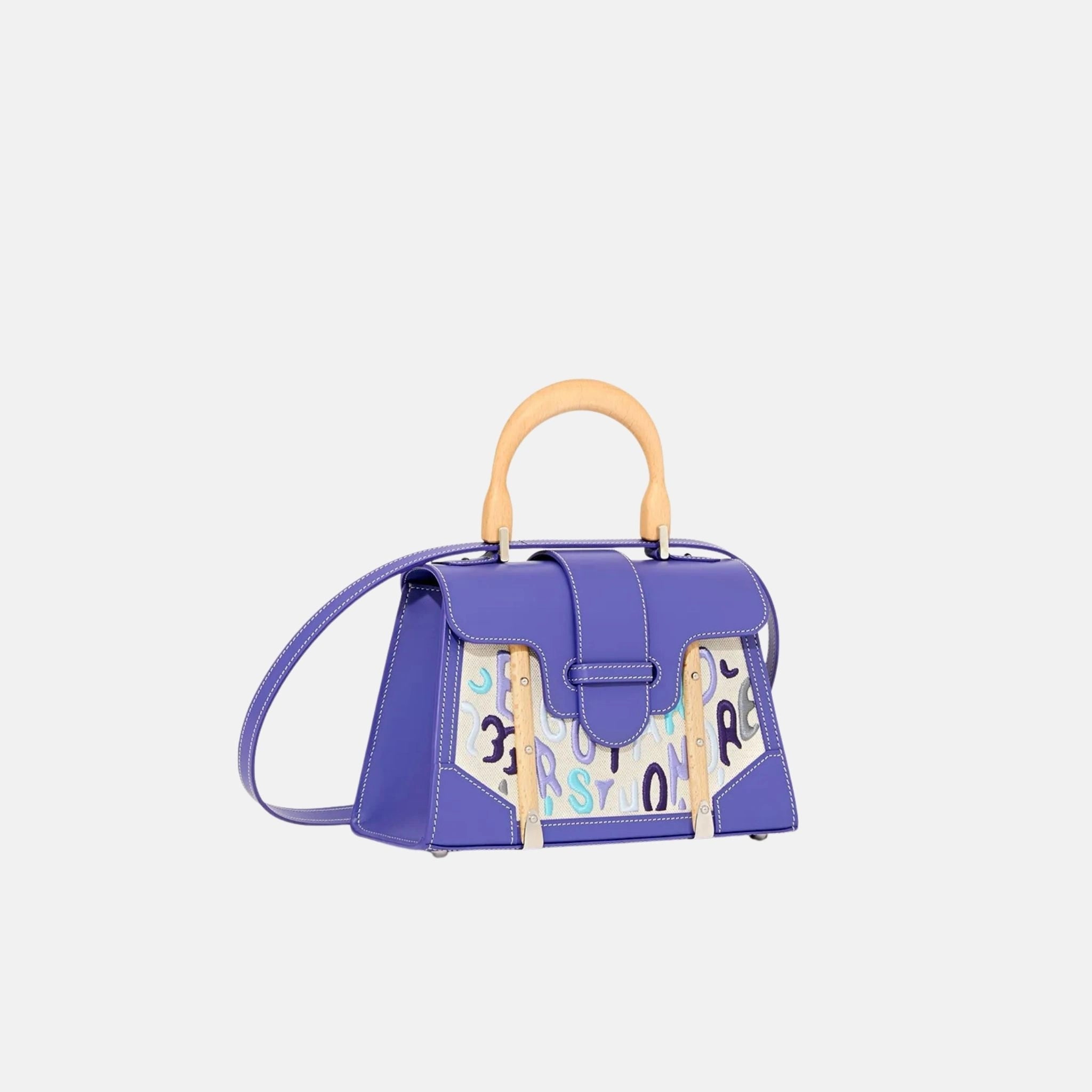 Goyard Saigon Structure Mini Bag Embroidery Limited Edition, Blueberry Purple, Front