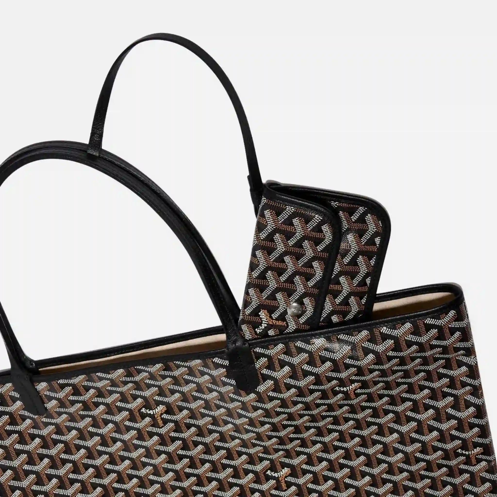 Goyard Saint Louis GM Bag, Black, Closeup