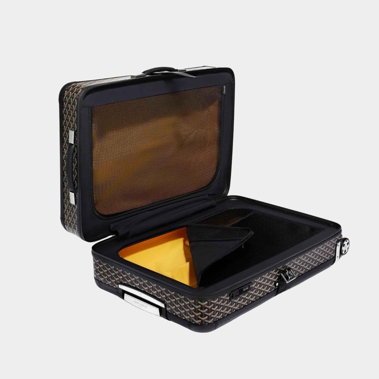 Goyard Satolas GM Rolling Suitcase, Black, Inside