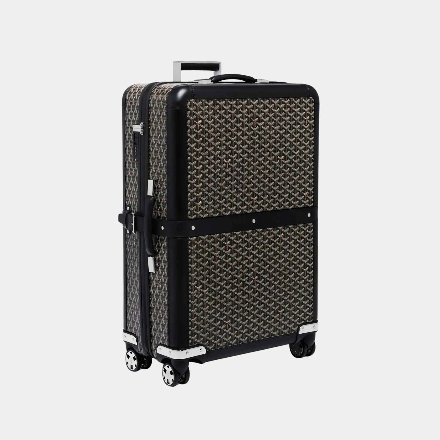 Goyard Satolas GM Rolling Suitcase, Black, Side