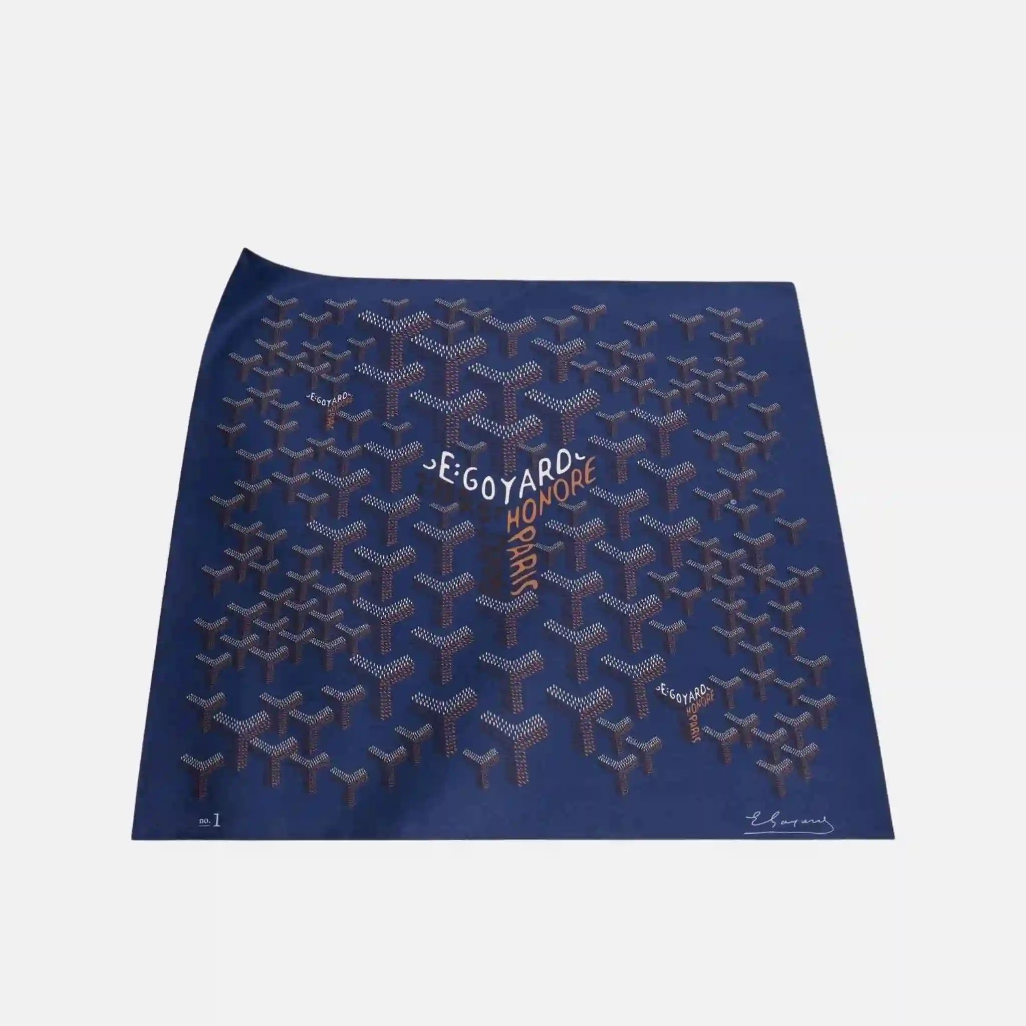 Goyard Scarf No 1, Navy Blue