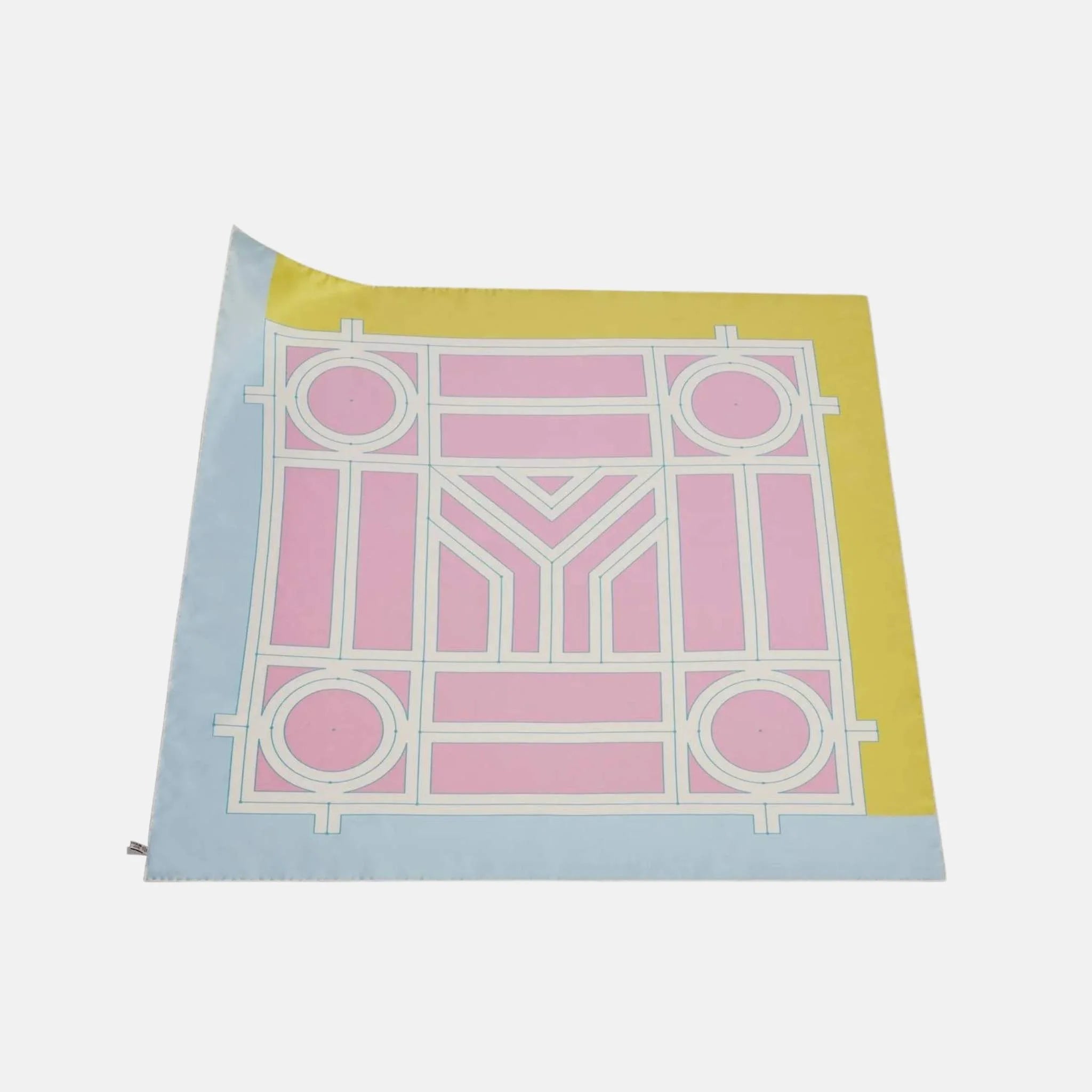 Goyard Scarf No 4, Orange Sky Blue and Yellow, Back