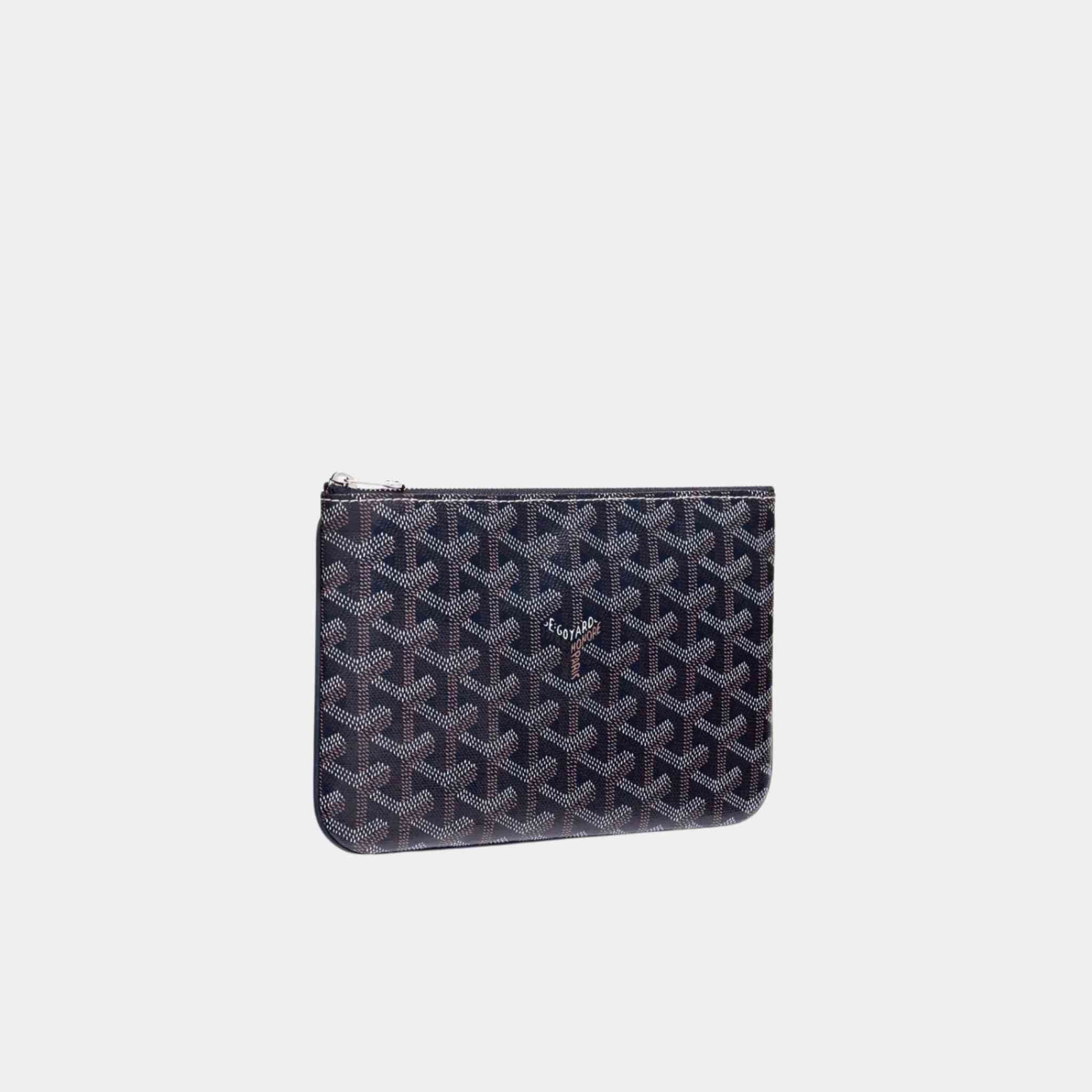 Goyard Senat PM Pouch, Navy Blue, Front