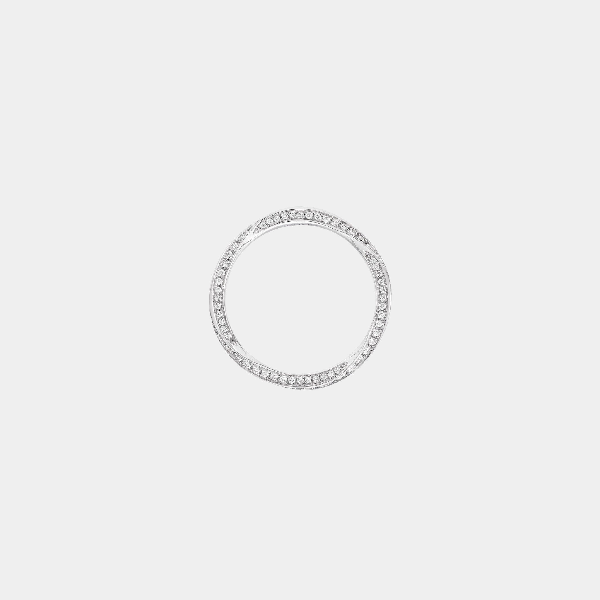 Graff Spiral Pavé Diamond Band White Gold 3.5MM, Front