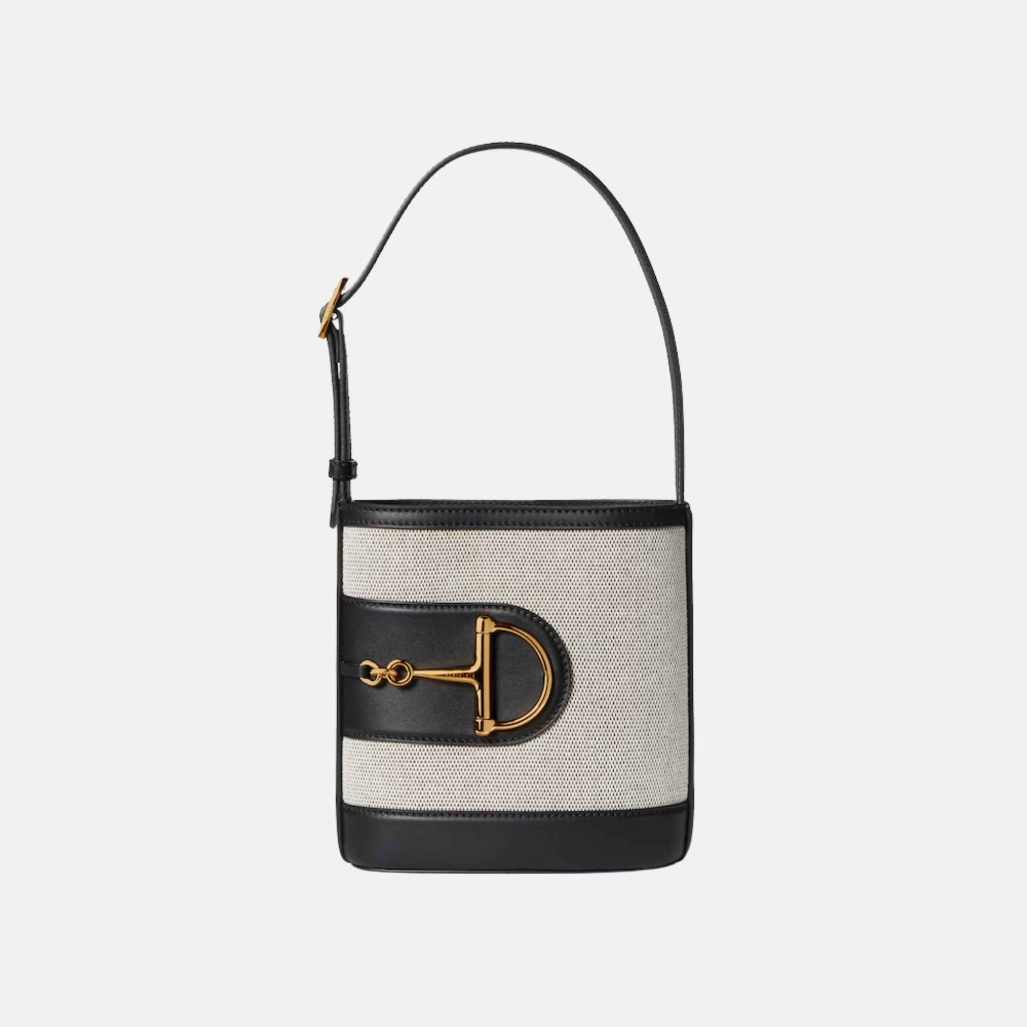 Gucci 73 Small Bucket Bag In Smooth Leather, Natural, Front