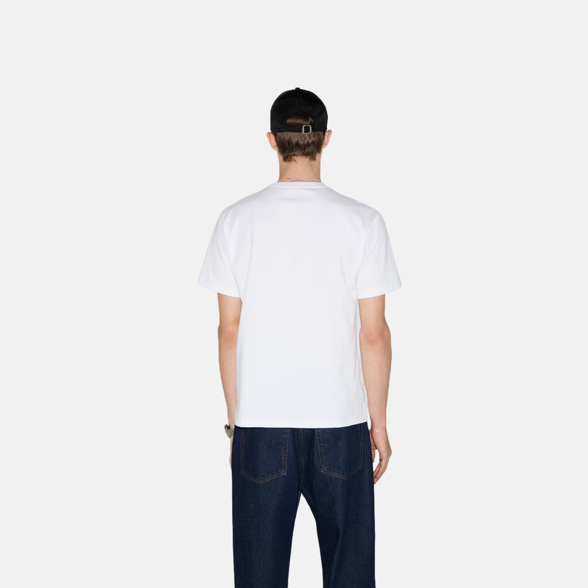 Gucci Cotton Jersey T Shirt With Embroidery, White, Back