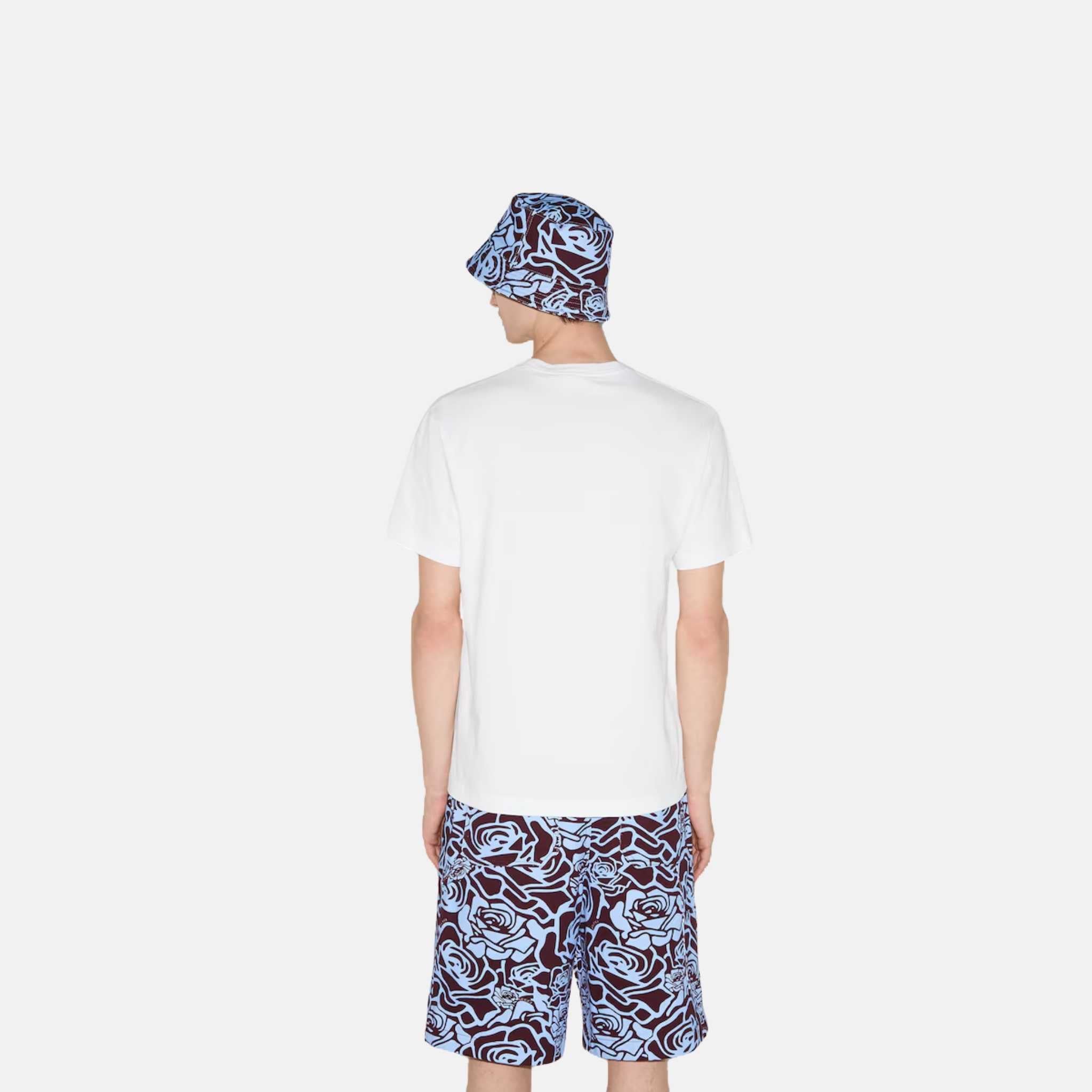 Gucci Cotton Jersey T Shirt With Web Banner Print, White, Back