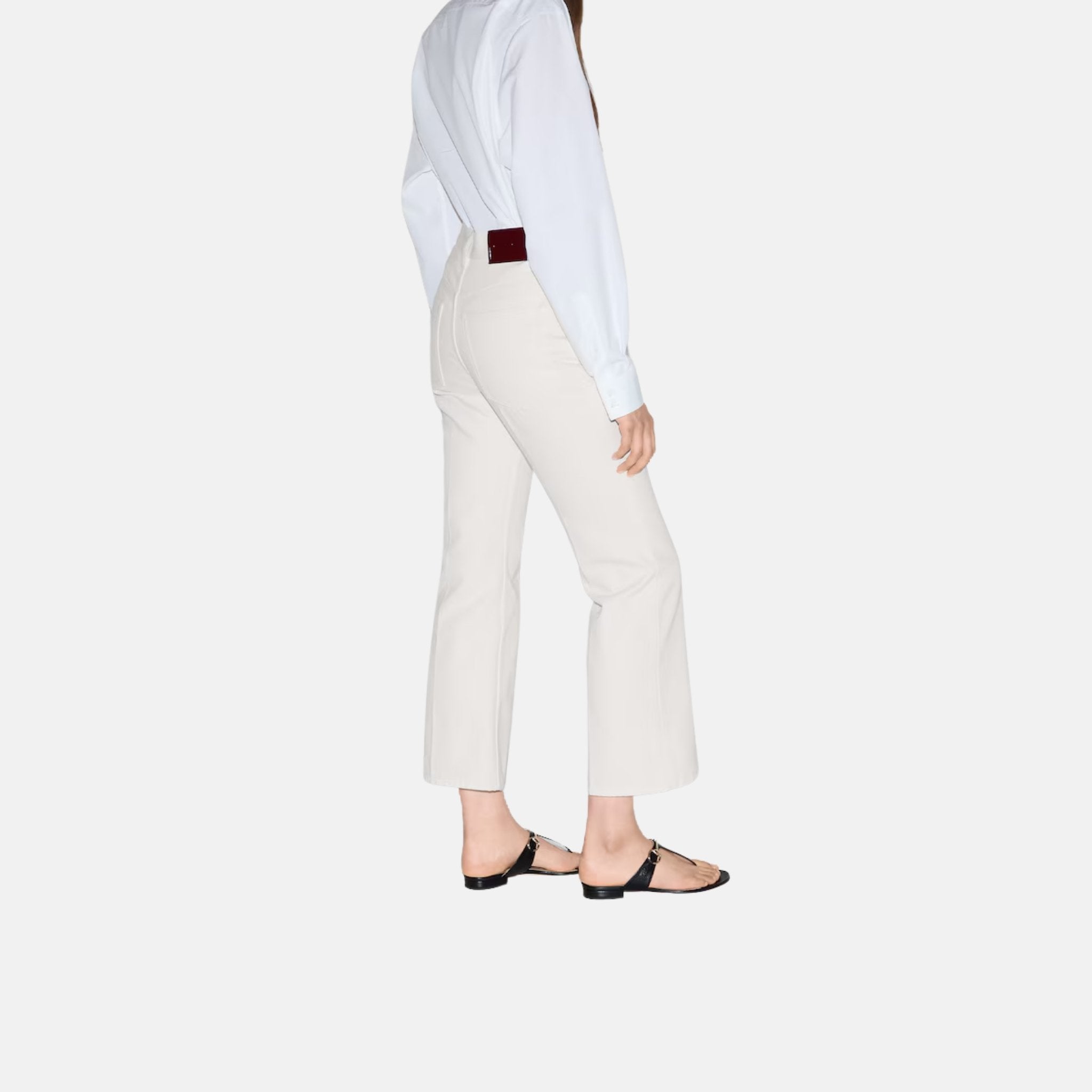 Gucci Cropped Flared Cotton Denim Trousers, Back