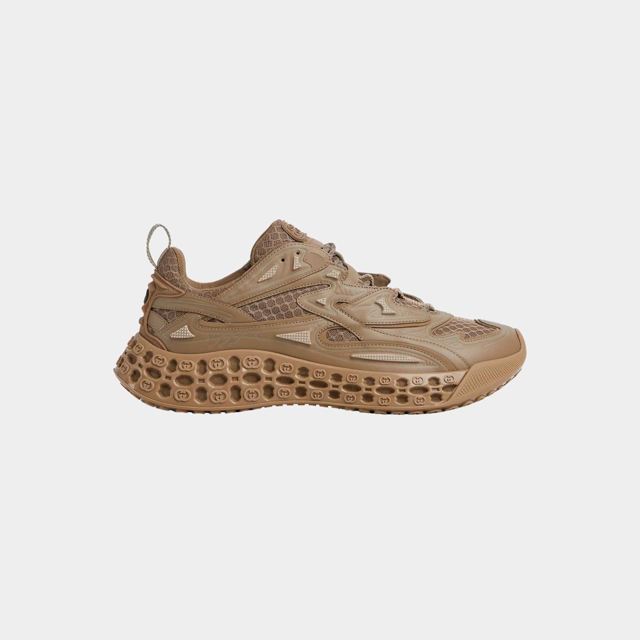 Gucci Cub3D Demetra Trainer With Bi-Material Sole, Brown, Side