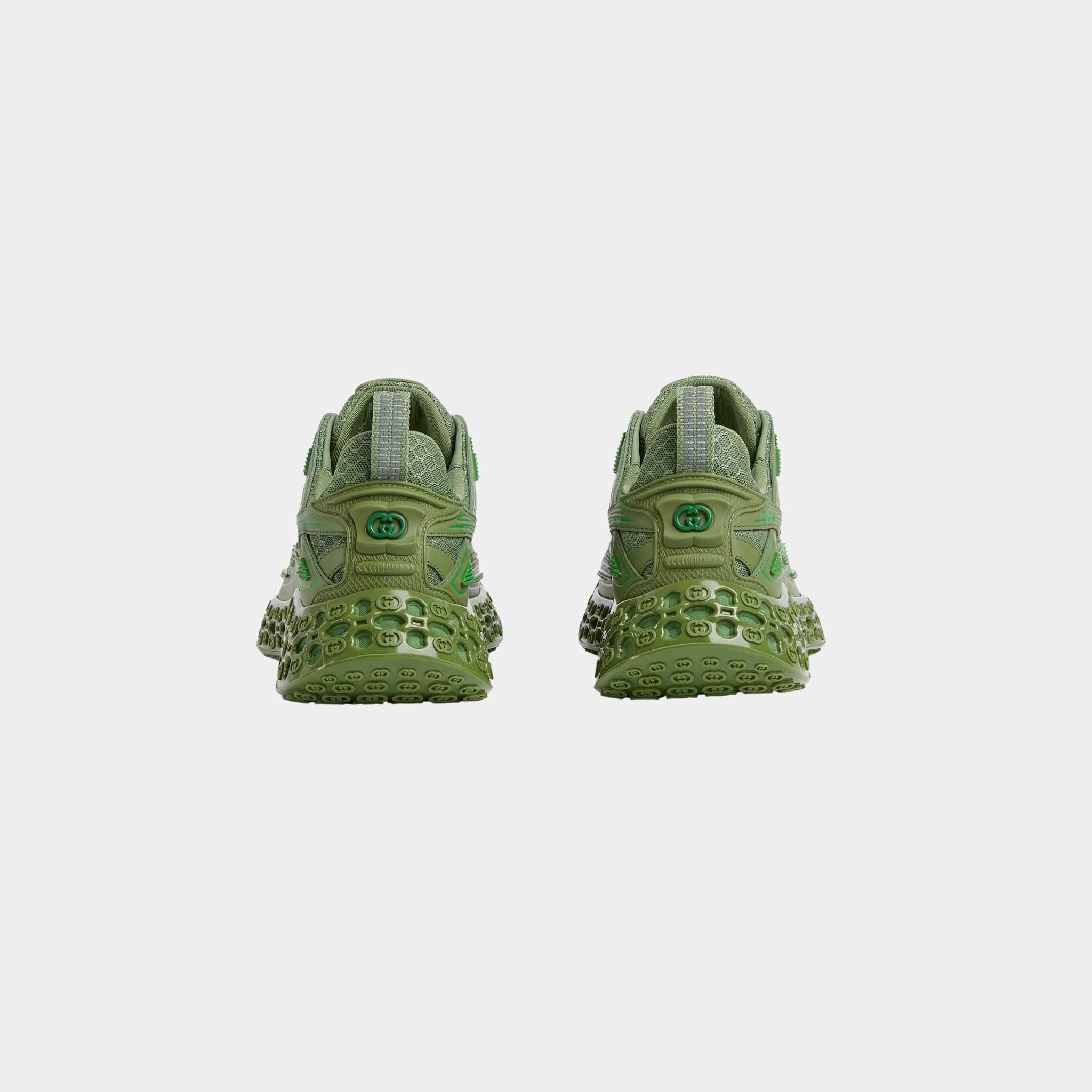 Gucci Cub3D Trainer Demetra With Bi-Material Sole, Green, Back