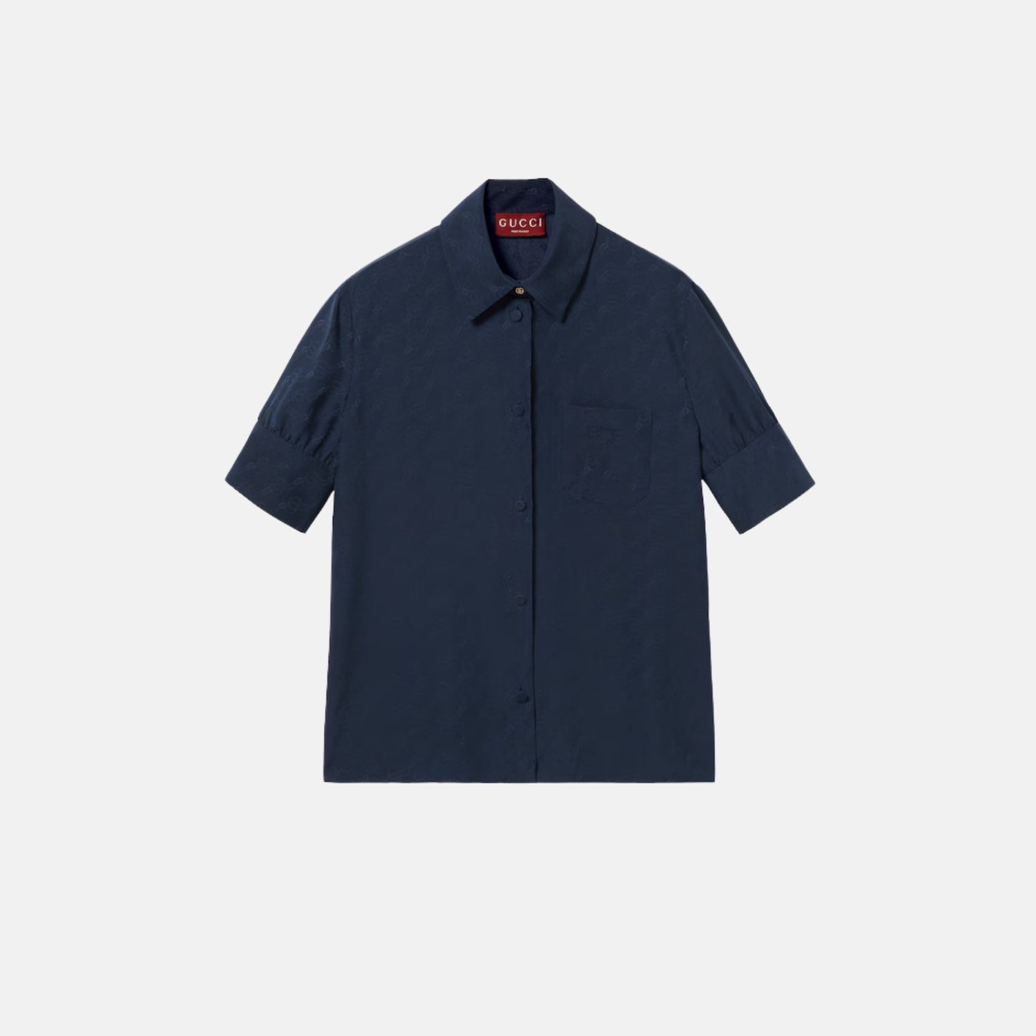 Gucci GG And Chain Silk Jacquard Shirt, Front