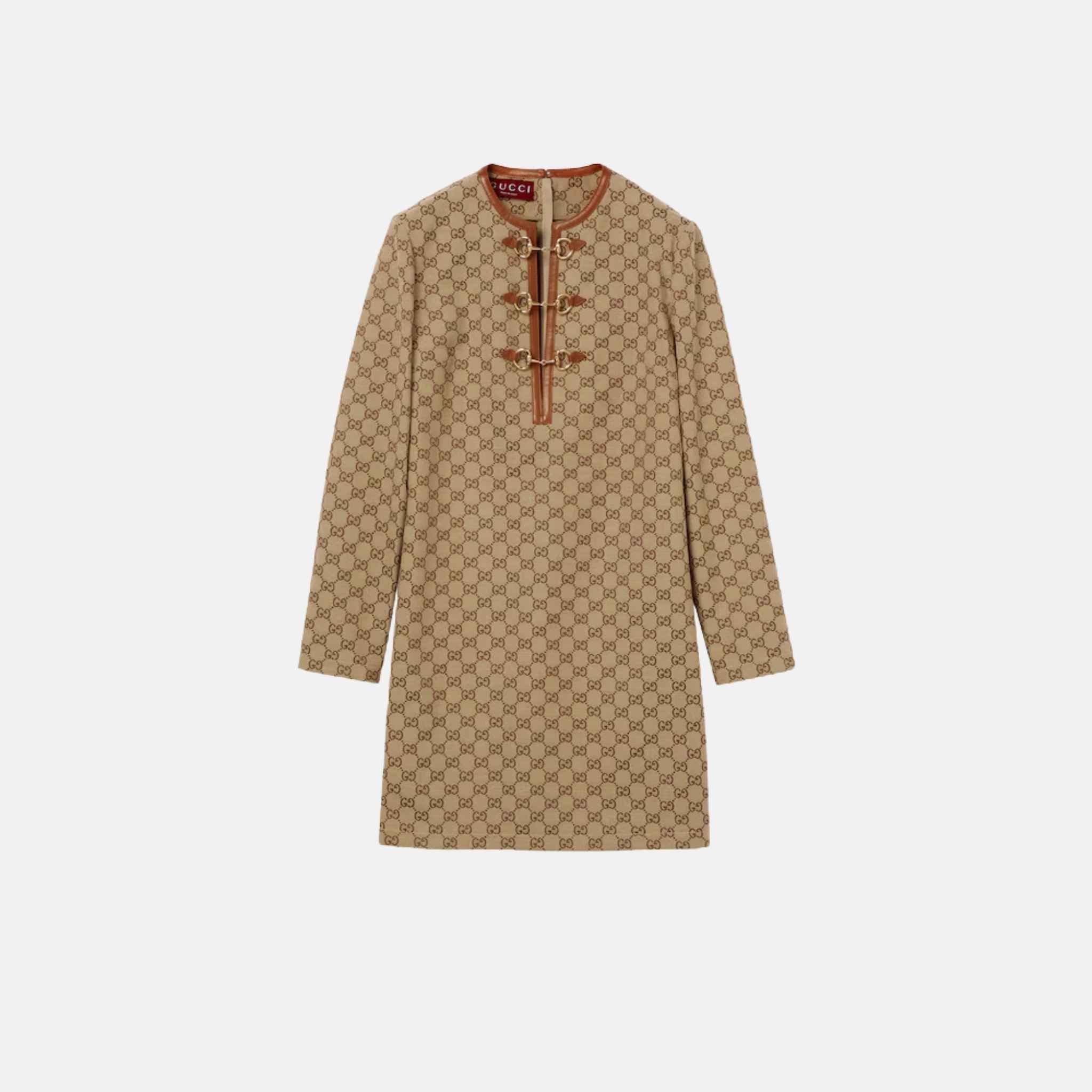 Gucci GG Canvas Dress With Horsebit, Front
