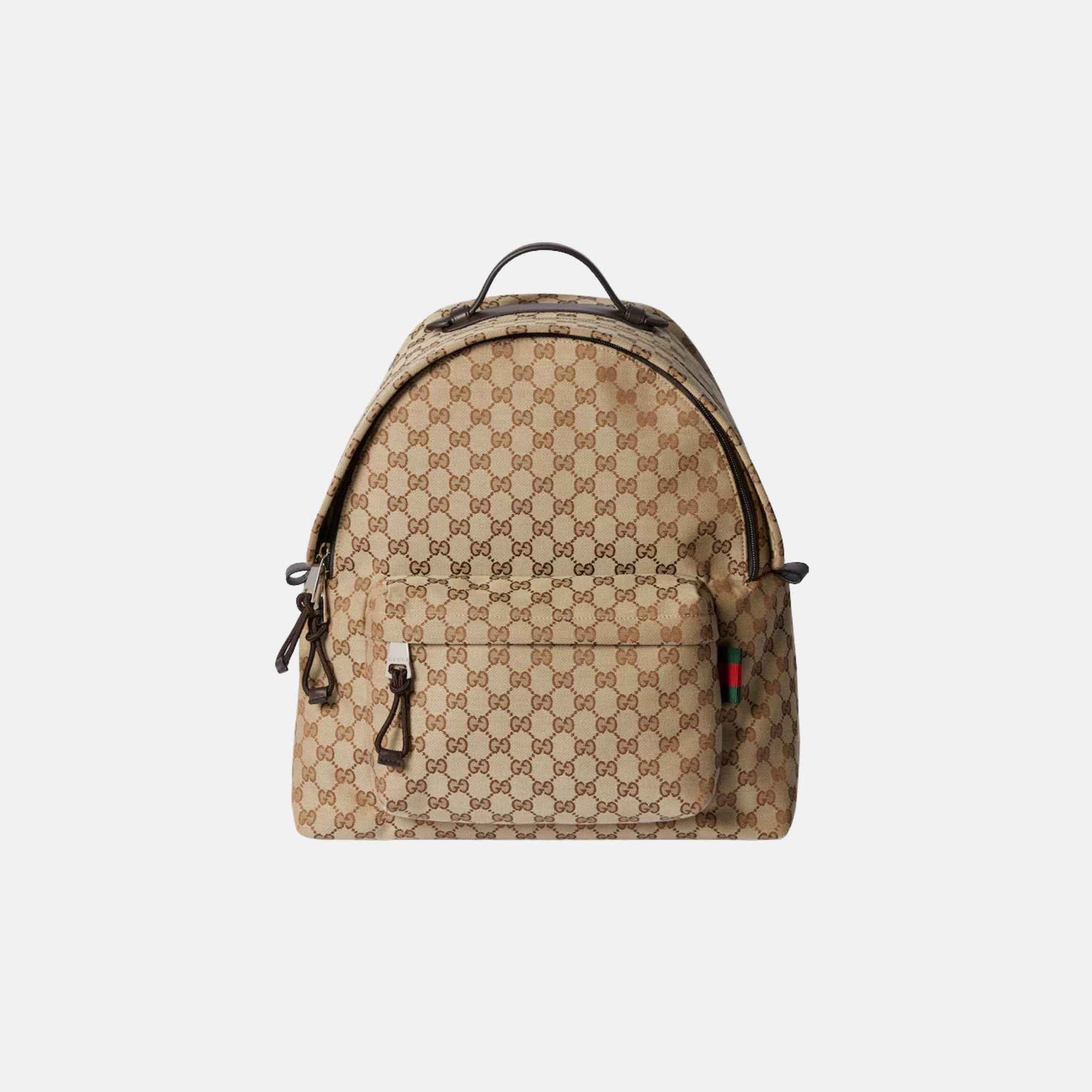 Gucci GG Canvas Medium Backpack, Beige, Front
