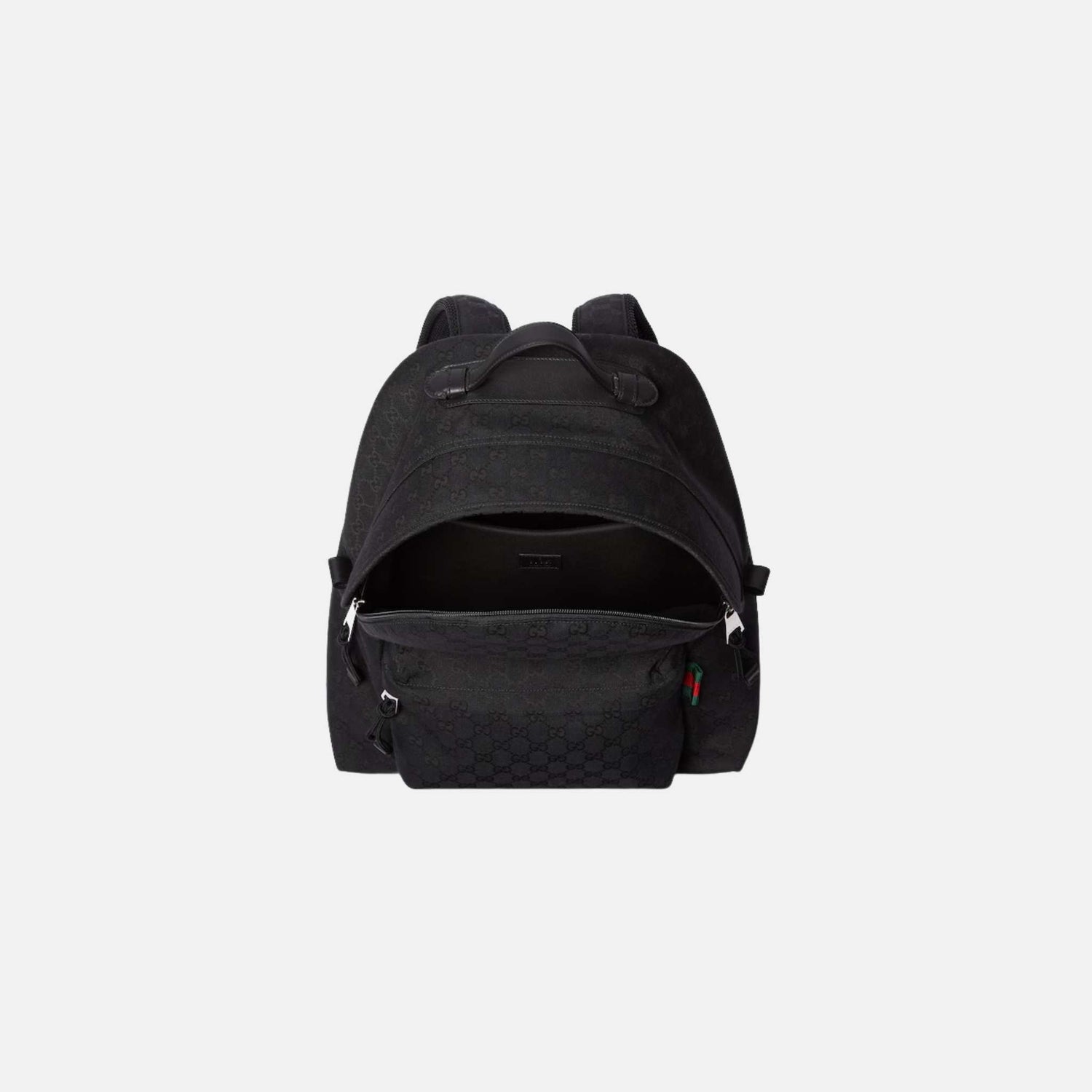 Gucci GG Canvas Medium Backpack, Black, Inside
