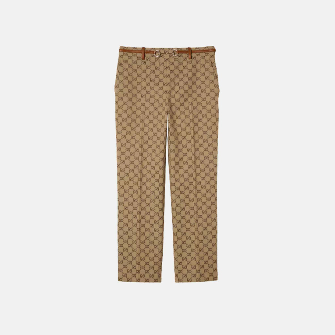 Gucci GG Canvas Trousers With Horsebit, Front
