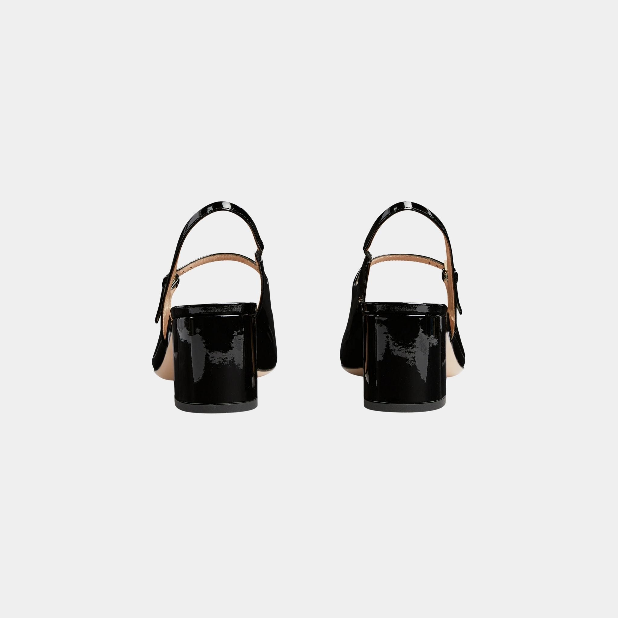 Gucci Horsebit Mid-Heel Patent Leather Pump, Black, Back