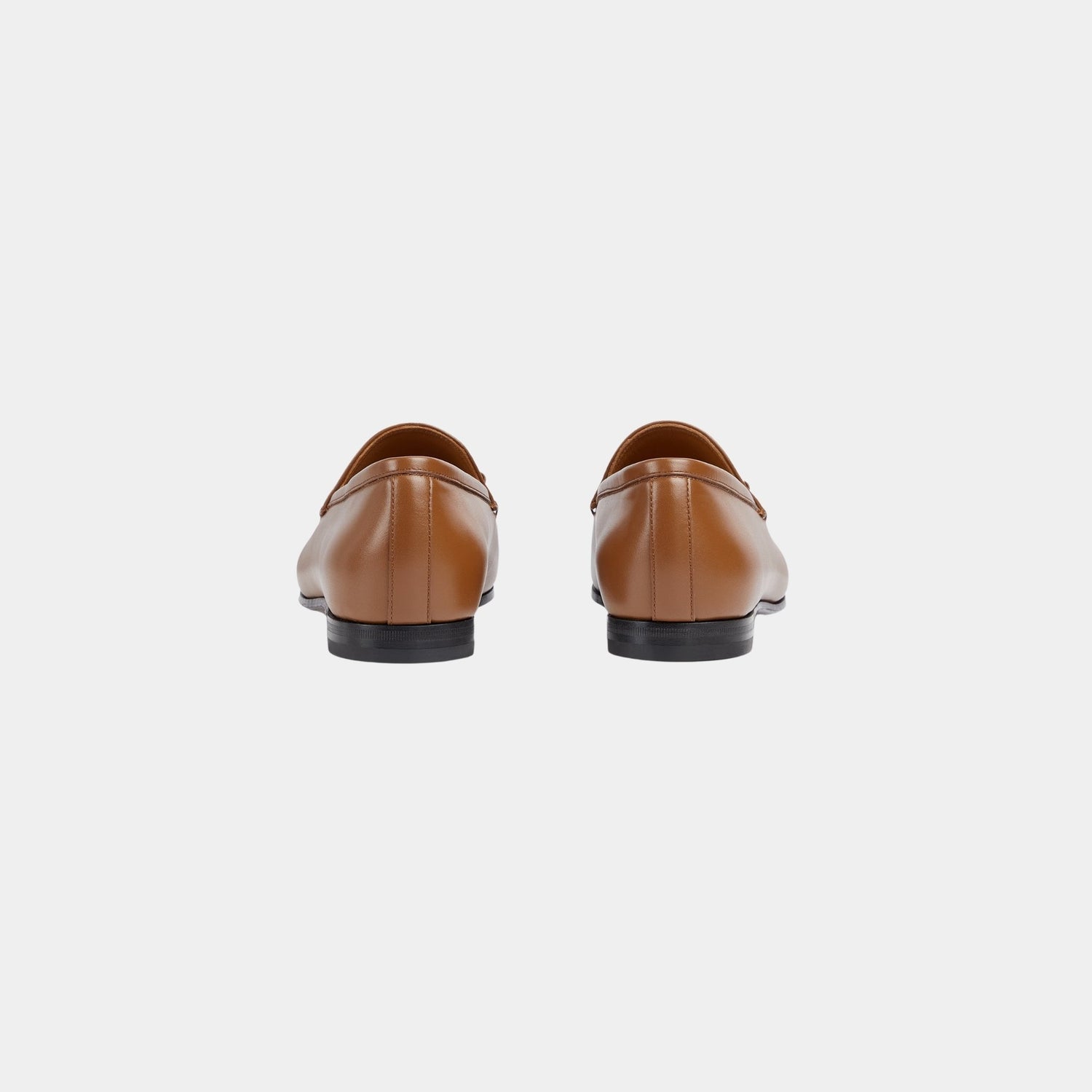 Gucci Jordaan Leather Loafer With Light Gold-Toned Hardware, Brown, Back