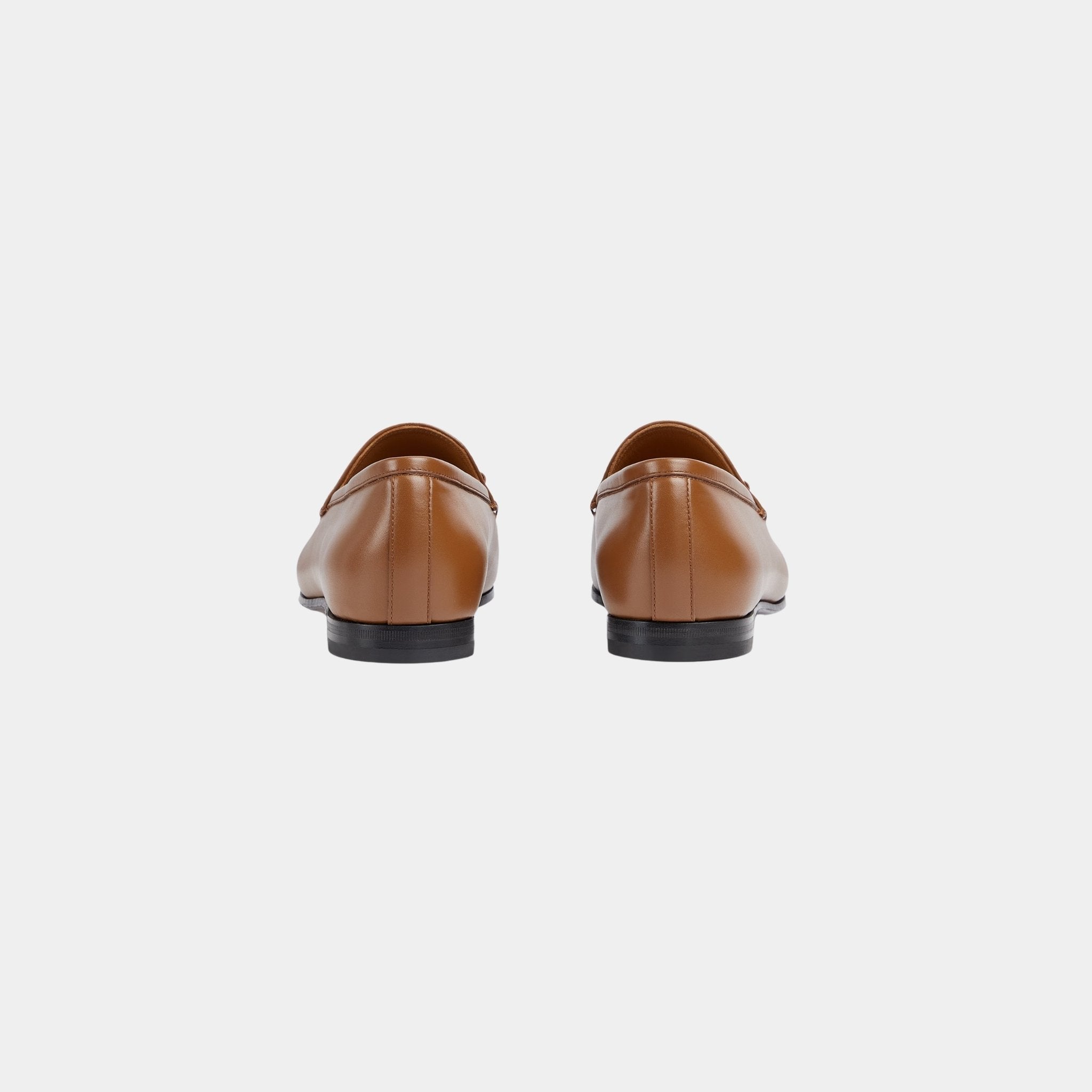 Gucci Jordaan Leather Loafer With Light Gold-Toned Hardware, Brown, Back
