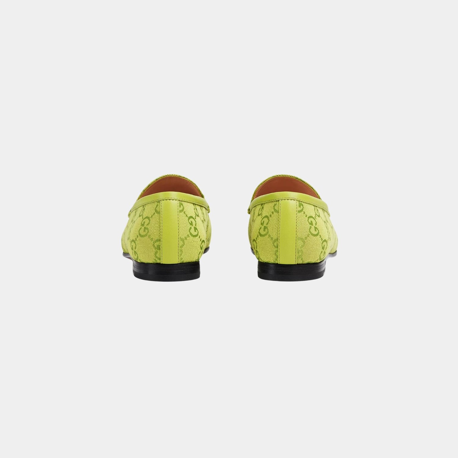 Gucci Jordaan Loafer In GG Canvas, Acid Green, Back