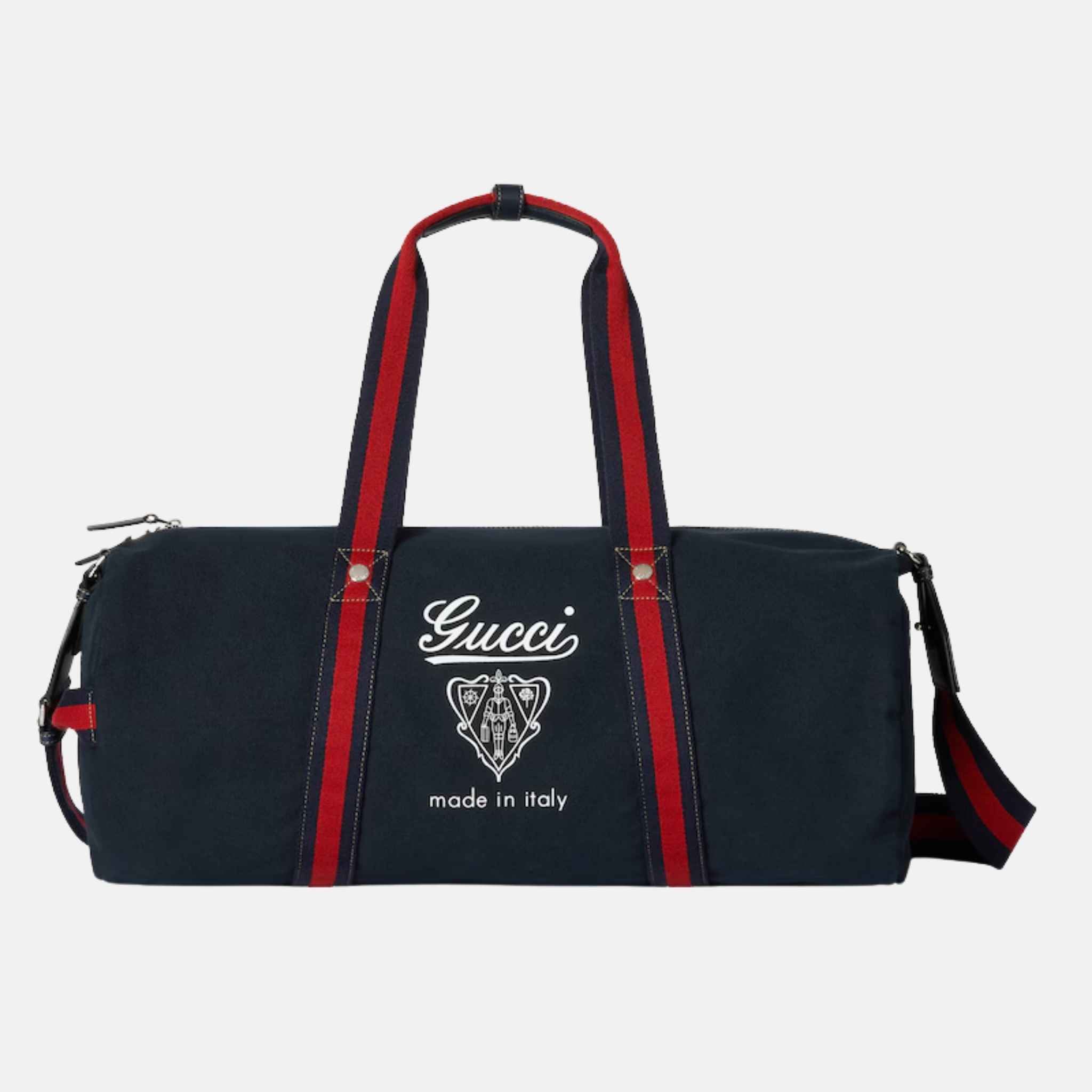 Gucci Large Printed Canvas Duffle Bag, Front