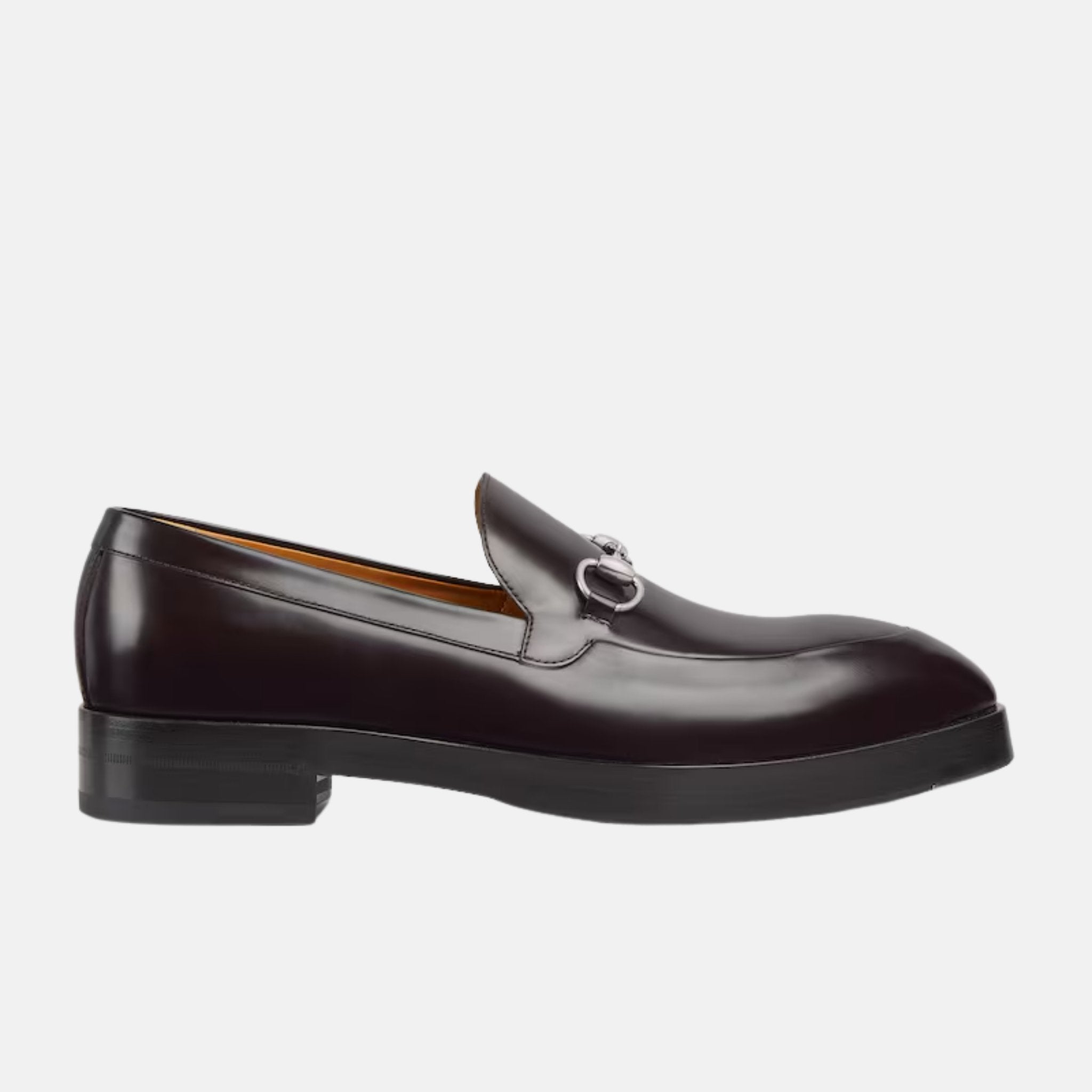 Gucci Mens Loafer With Horsebit, Brown, Side