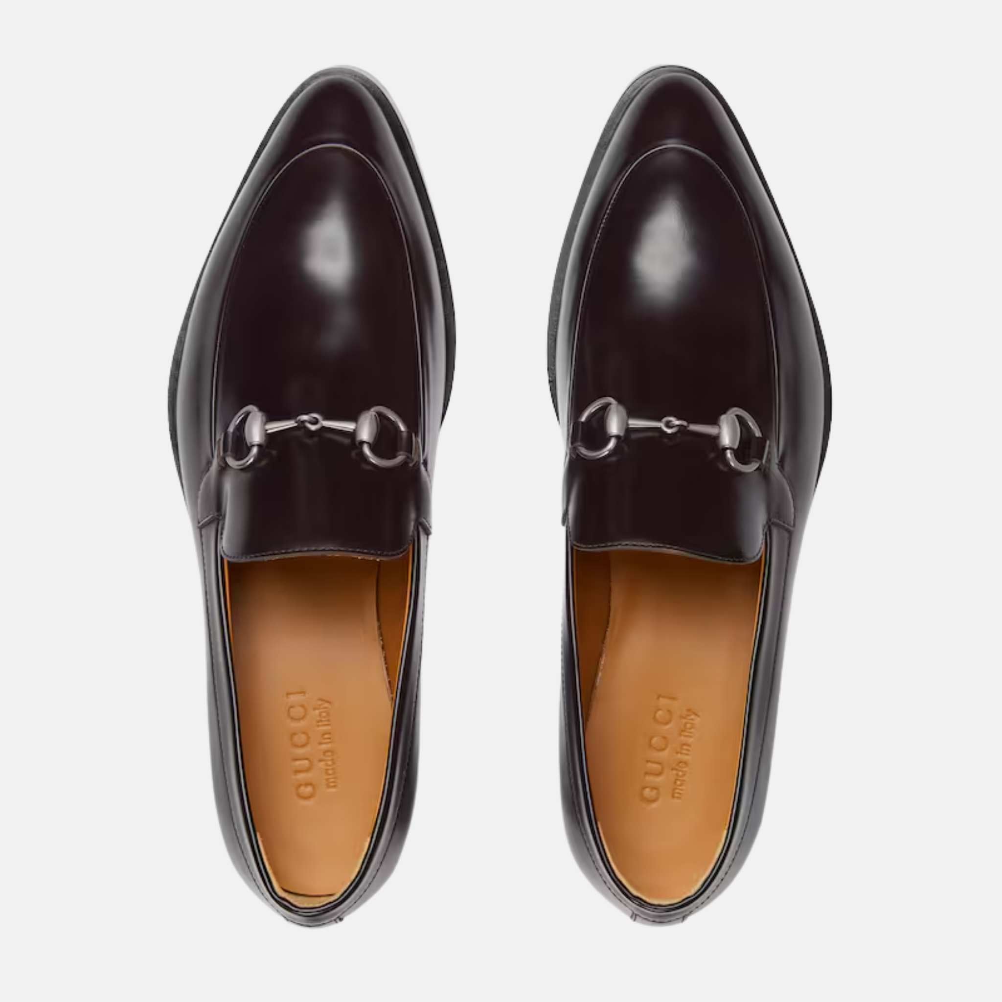 Gucci Mens Loafer With Horsebit, Brown, Top