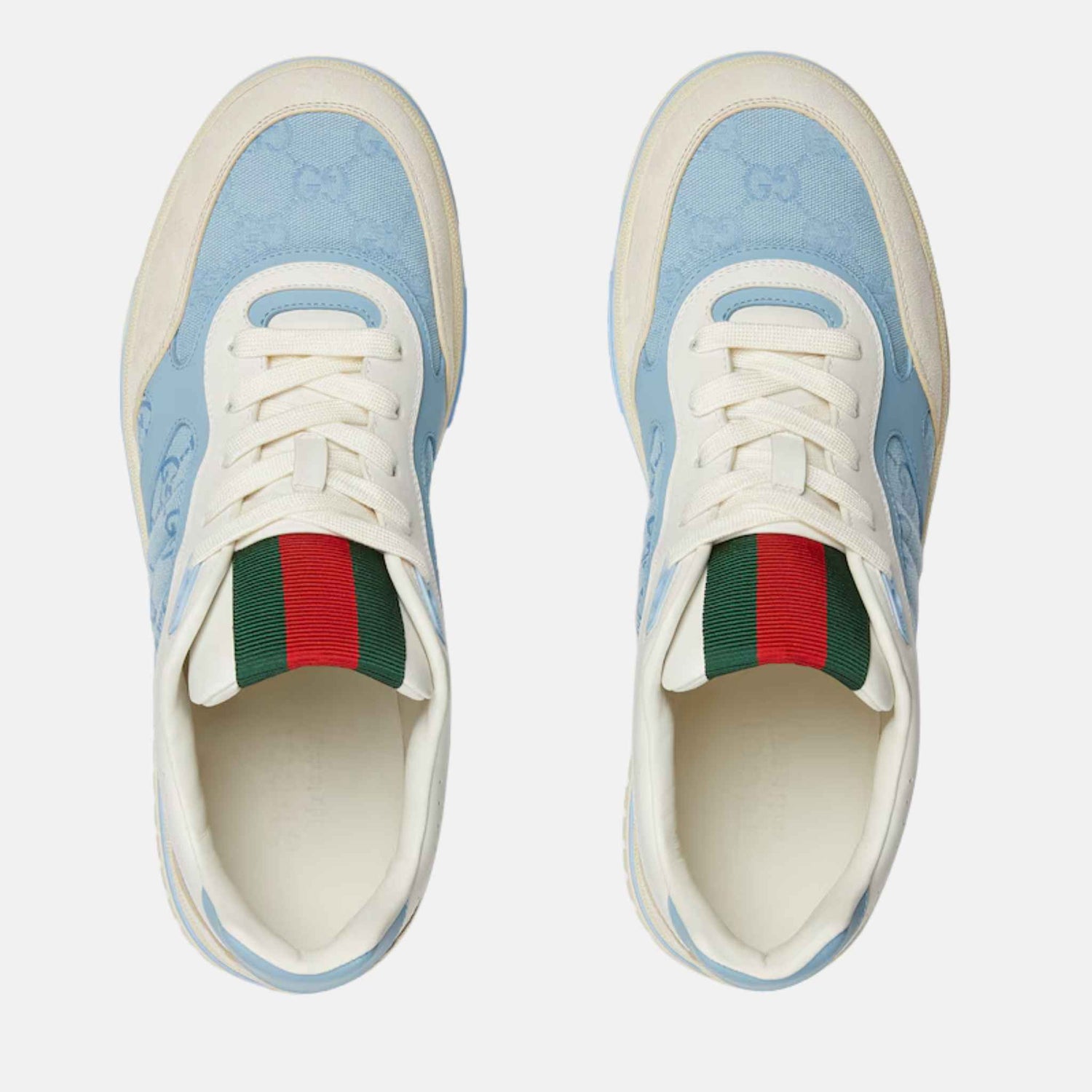 Gucci Mens Re Web Trainer From The Spring Summer 2025 Collection, Blue, Top