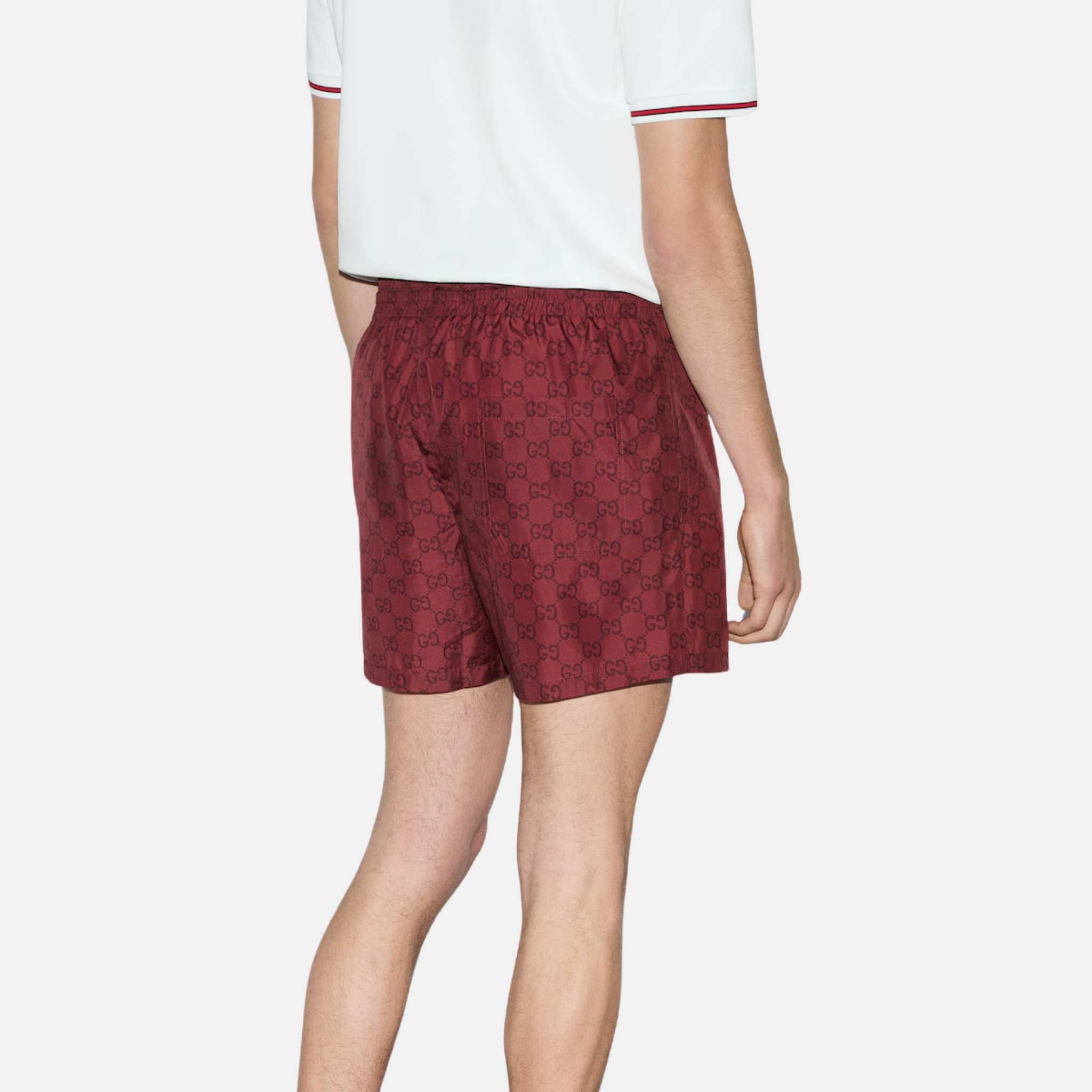 Gucci Nylon Swim Short With GG Print, Back