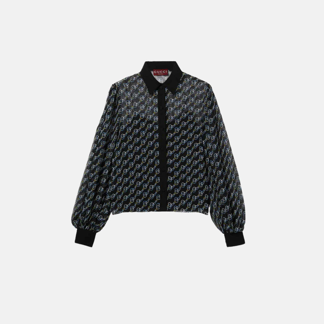 Gucci Printed Silk Creponne Shirt, Front