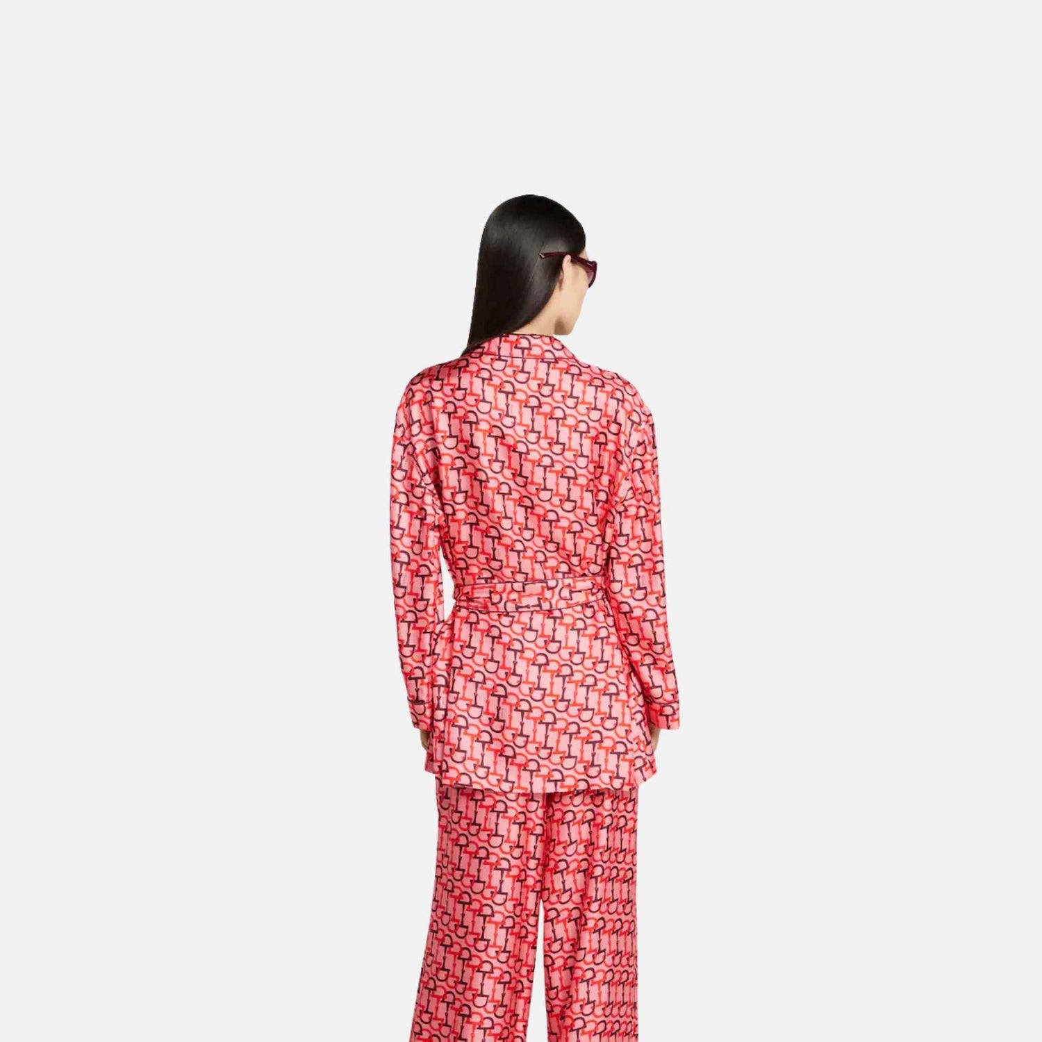 Gucci Printed Silk Shirt With Self Tie, Back