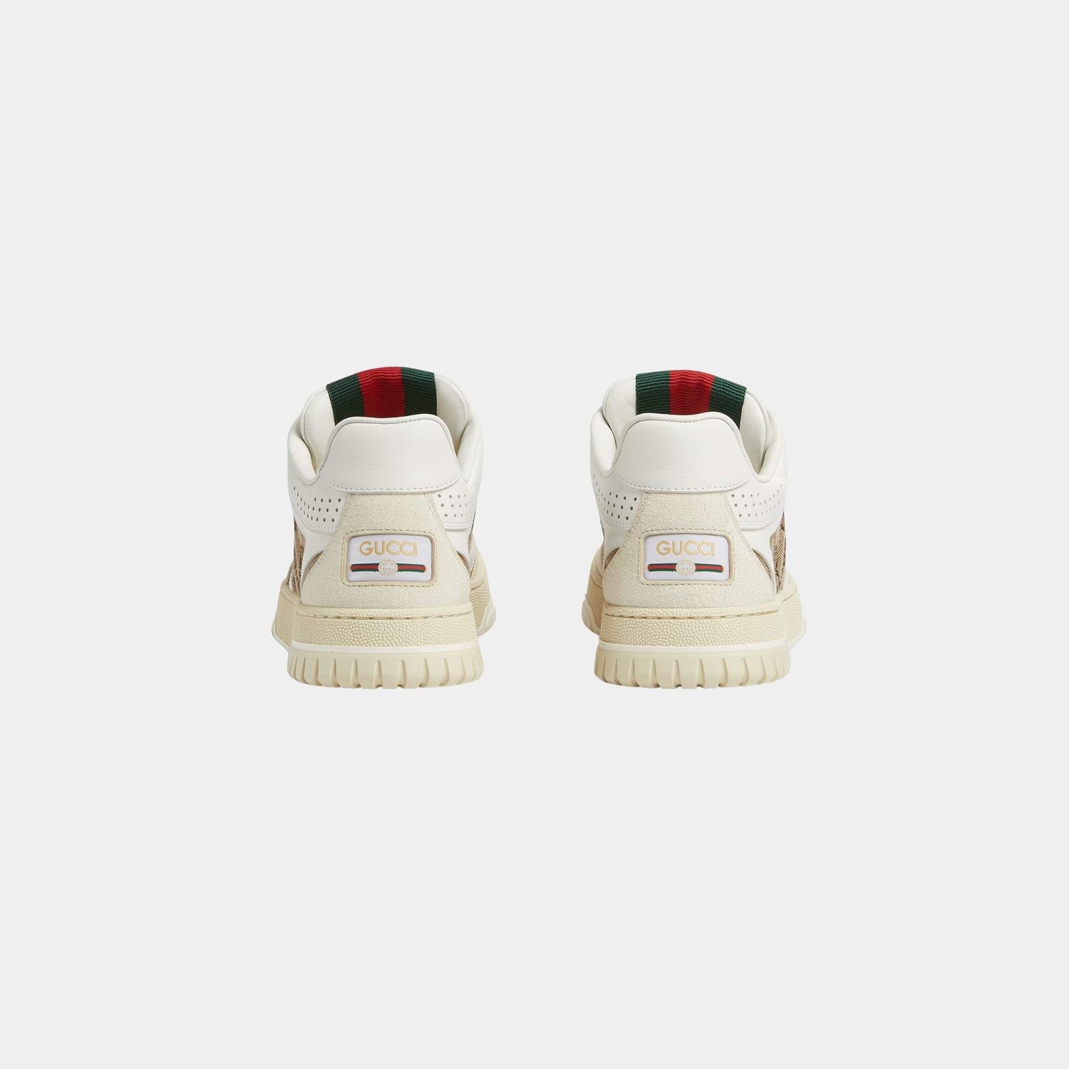 Gucci Re-Web Sneaker GG Canvas With Leather Trim, Beige, Ebony, Back