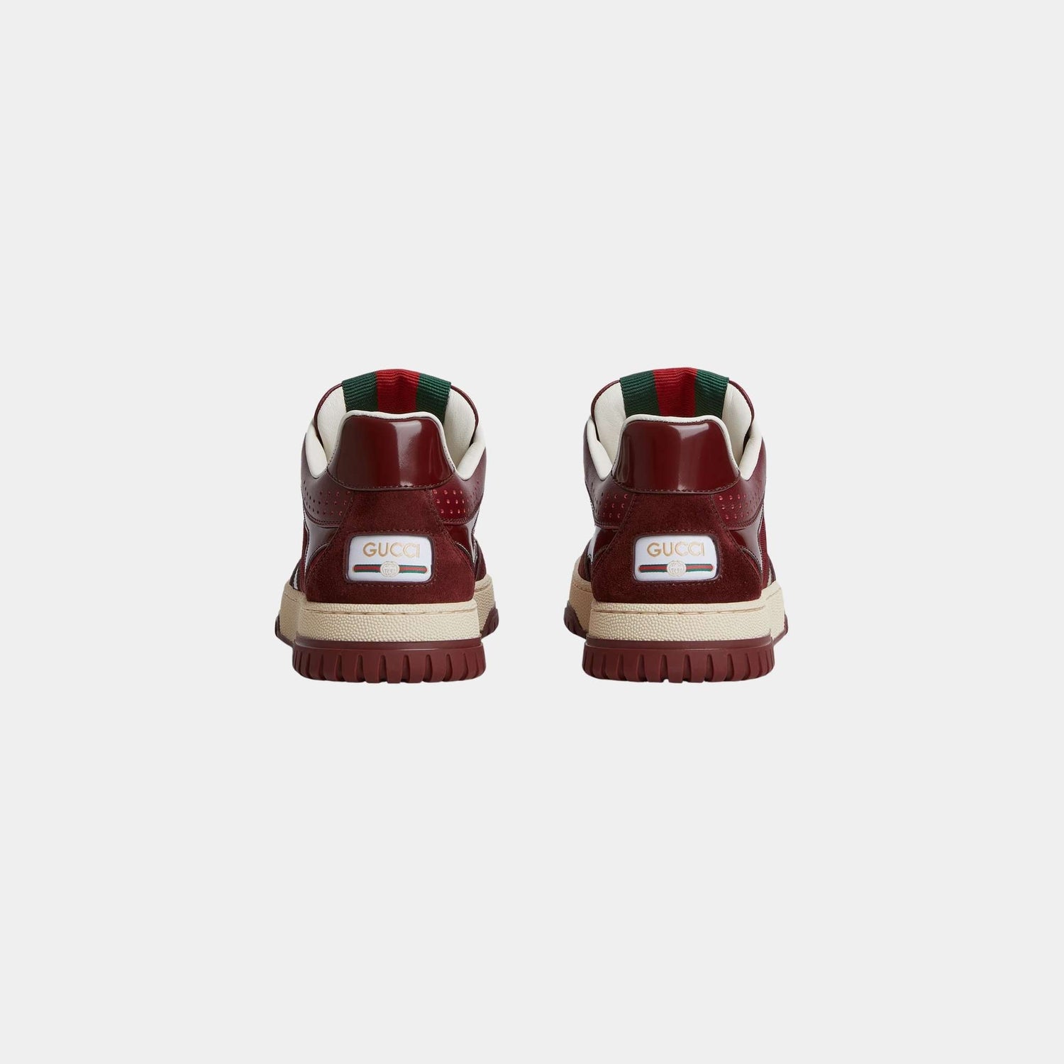 Gucci Re-Web Sneaker GG Canvas With Leather Trim, Rosso Ancora Red, Back