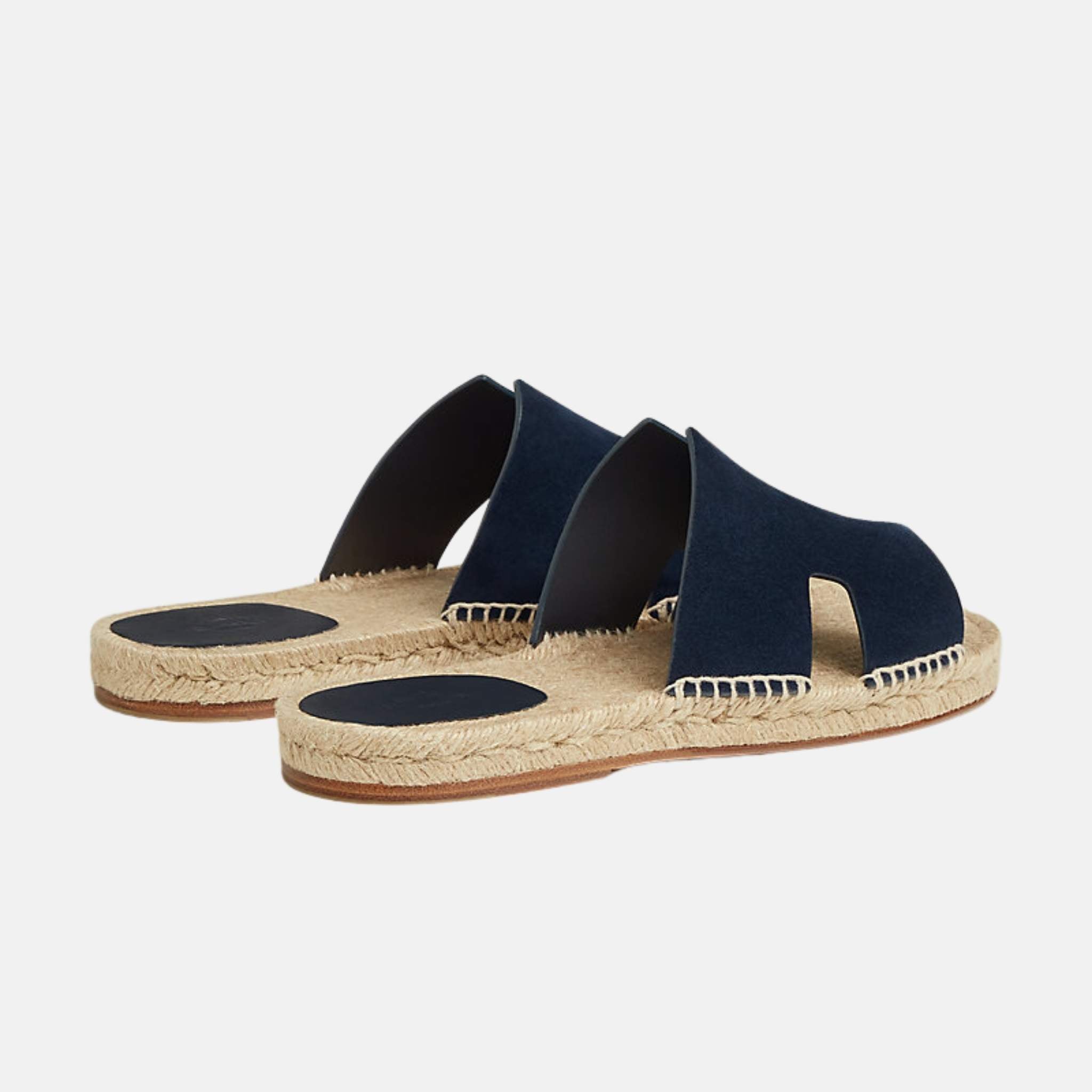Hermes Antigua Suede Goatskin Espadrille, Marine, Back