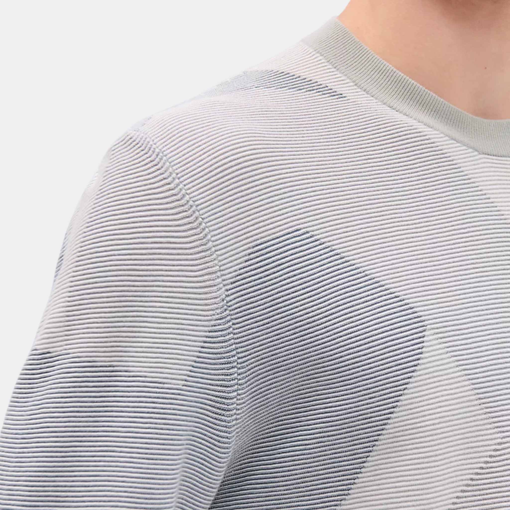 Hermes Big Maillon Crewneck Sweater Brume, Closeup, Model