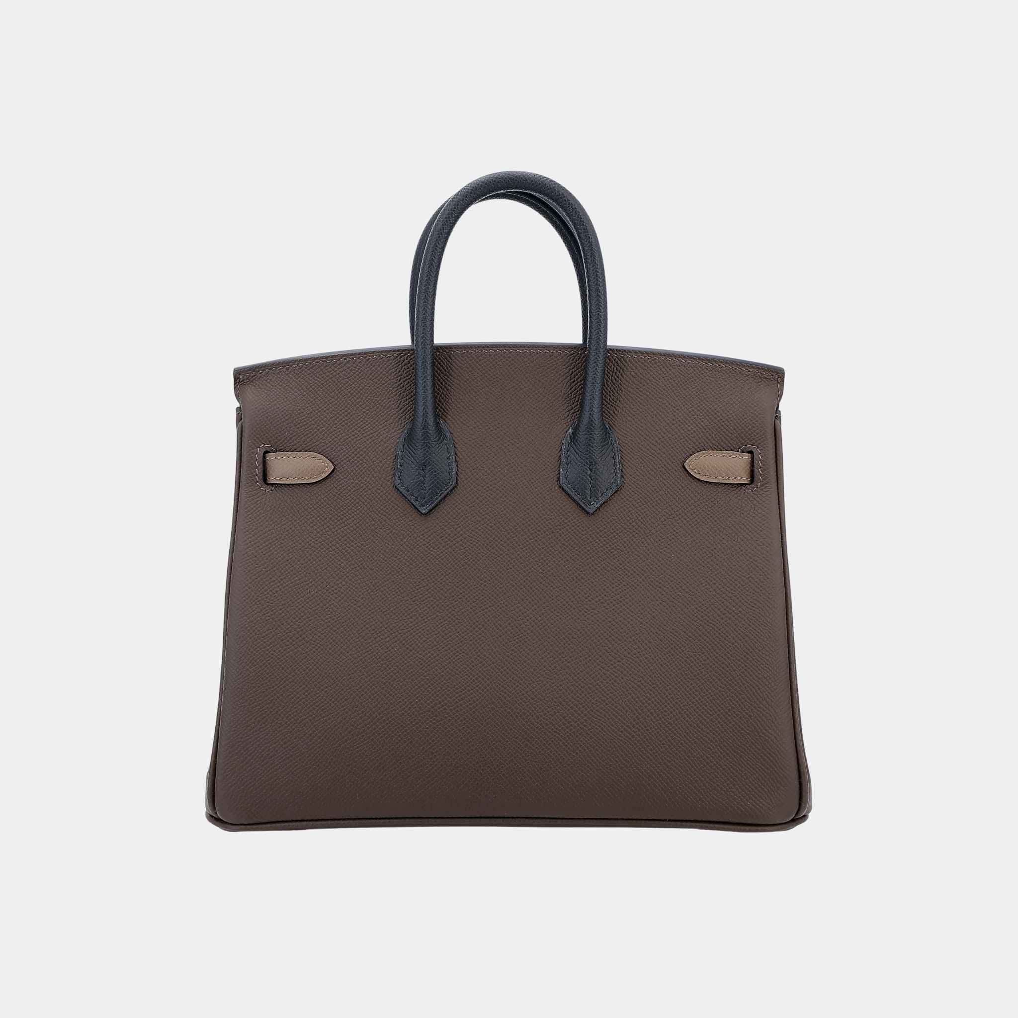 Hermes Birkin 25 Epsom Ecorce/Etoupe/Black PHW, Back