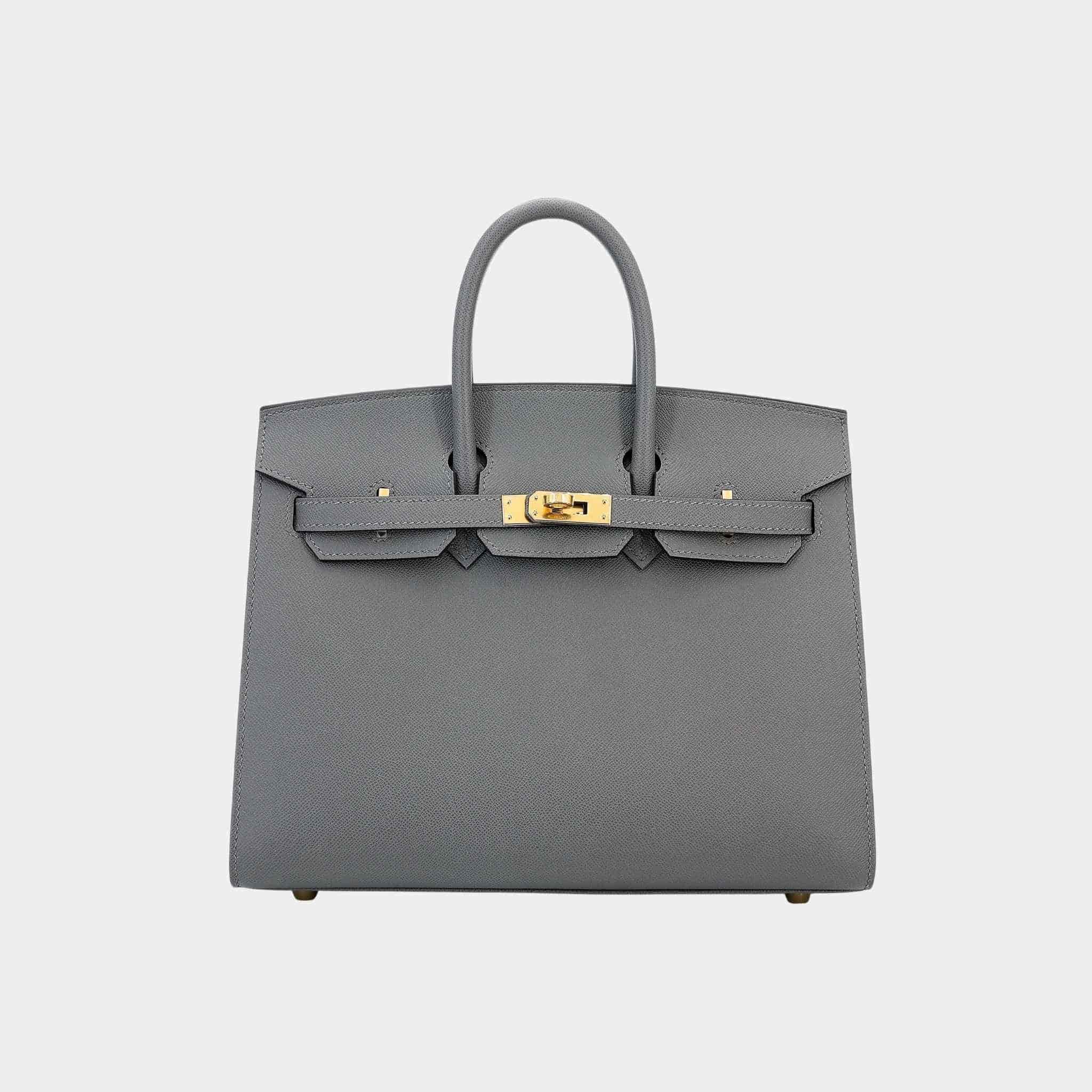 Hermes Birkin 25 Madame Sellier Gris Meyer GHW, Front