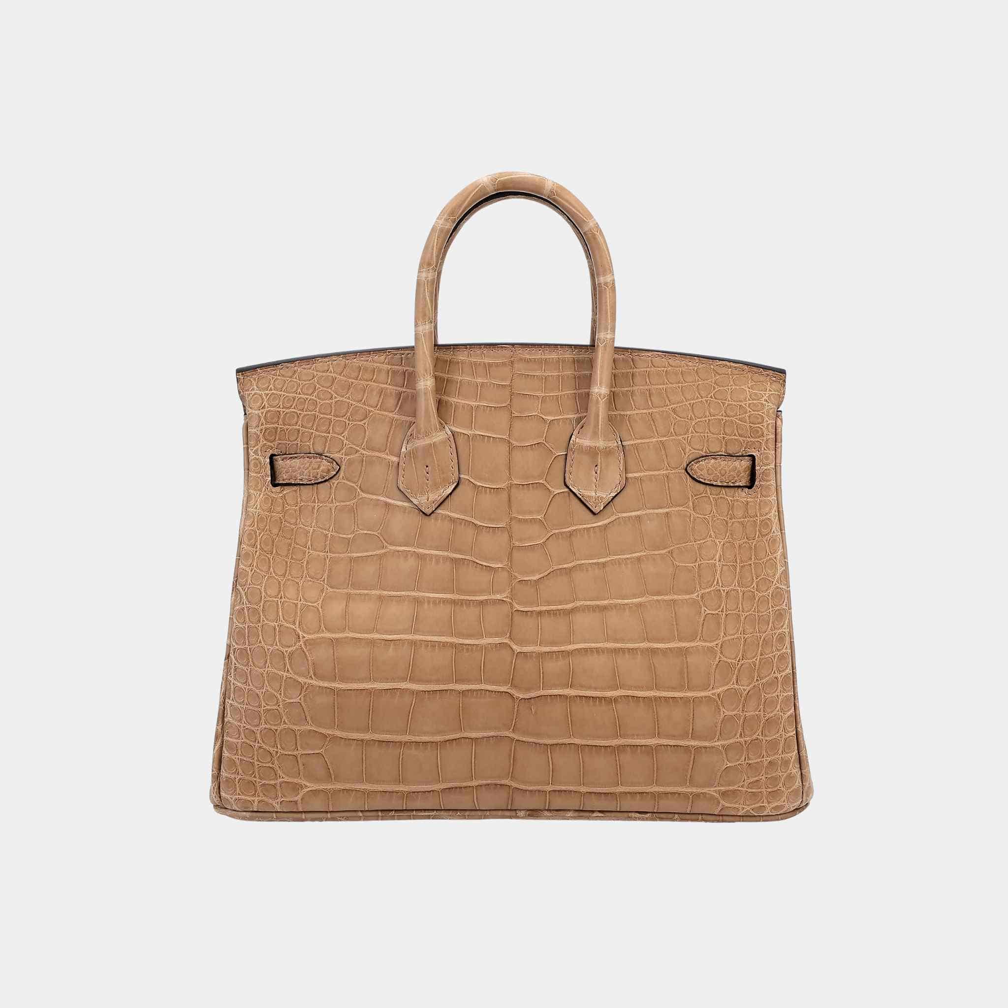 Hermes Birkin 25 Matte Alligator Chai GHW, Back