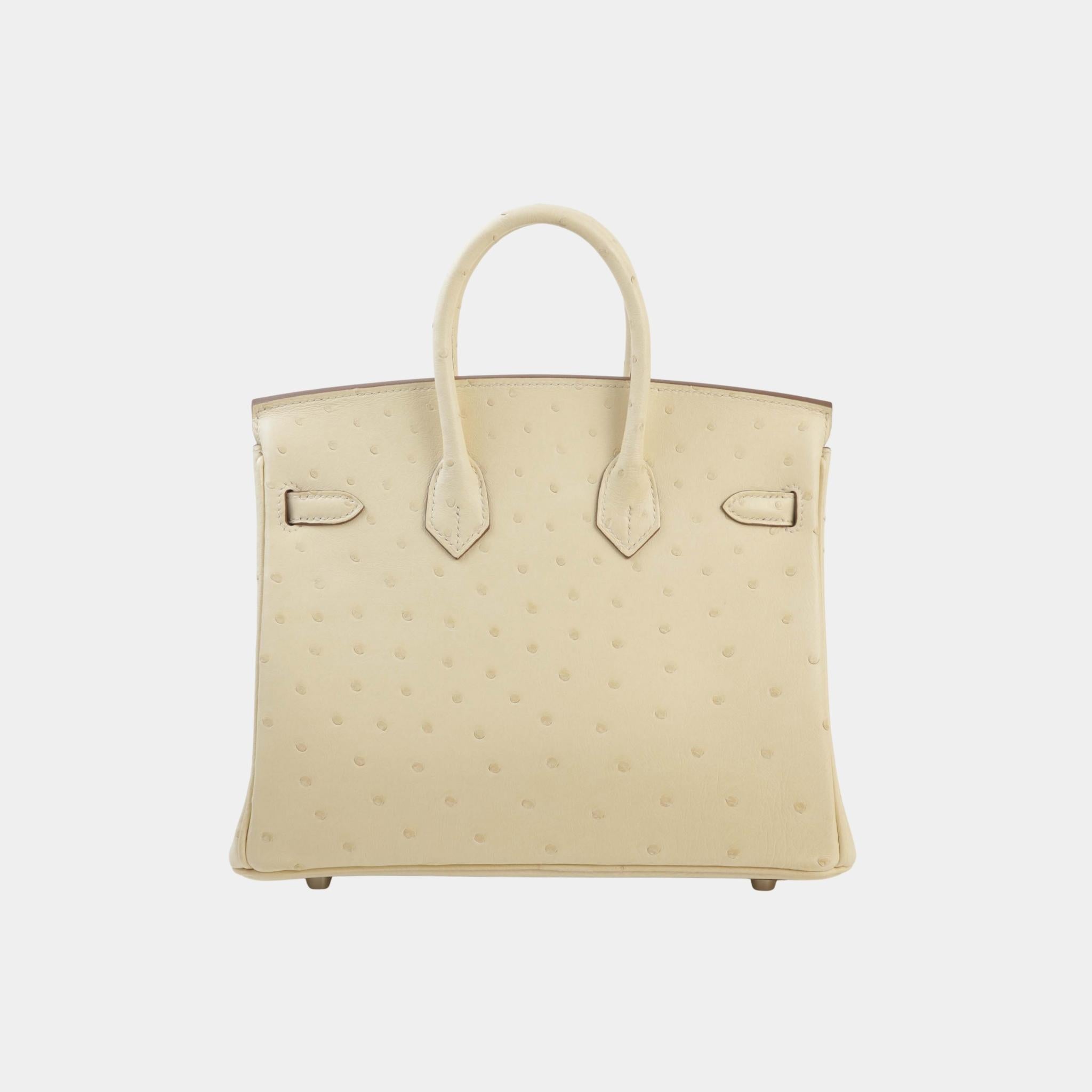 Hermes Birkin 25 Ostrich Parchemin PHW, Back