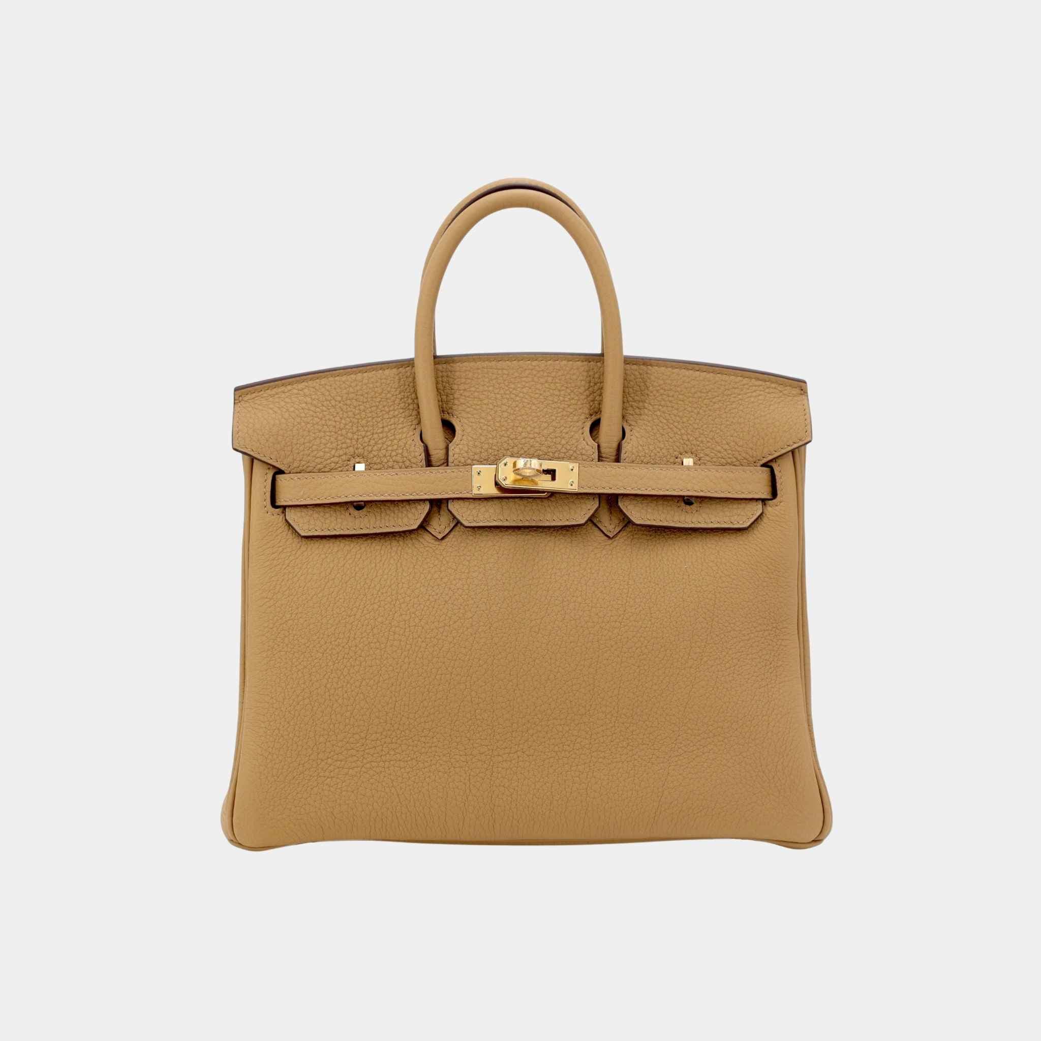 Hermes Birkin 25 Togo Biscuit GHW, Front